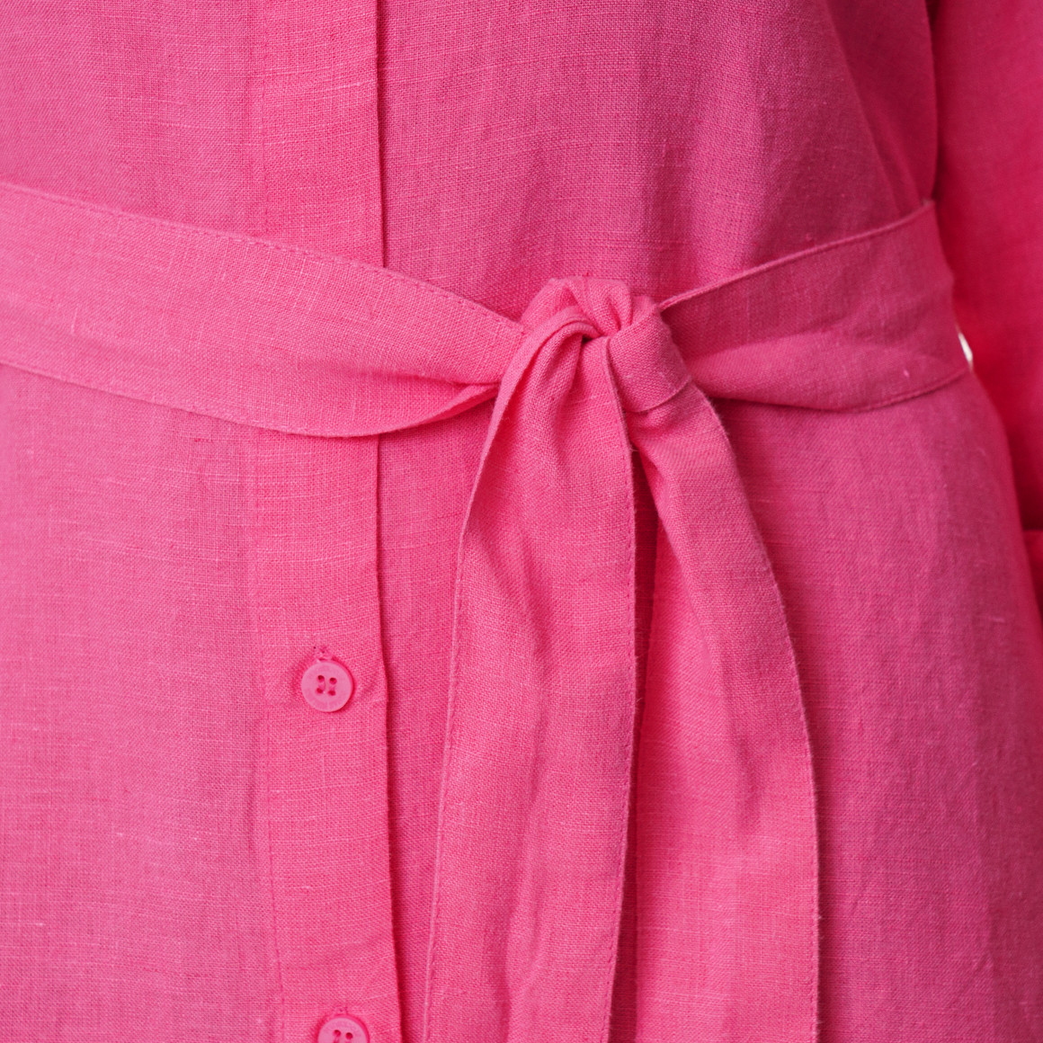 Damen Leinen-Hemdkleid mit Bindeband