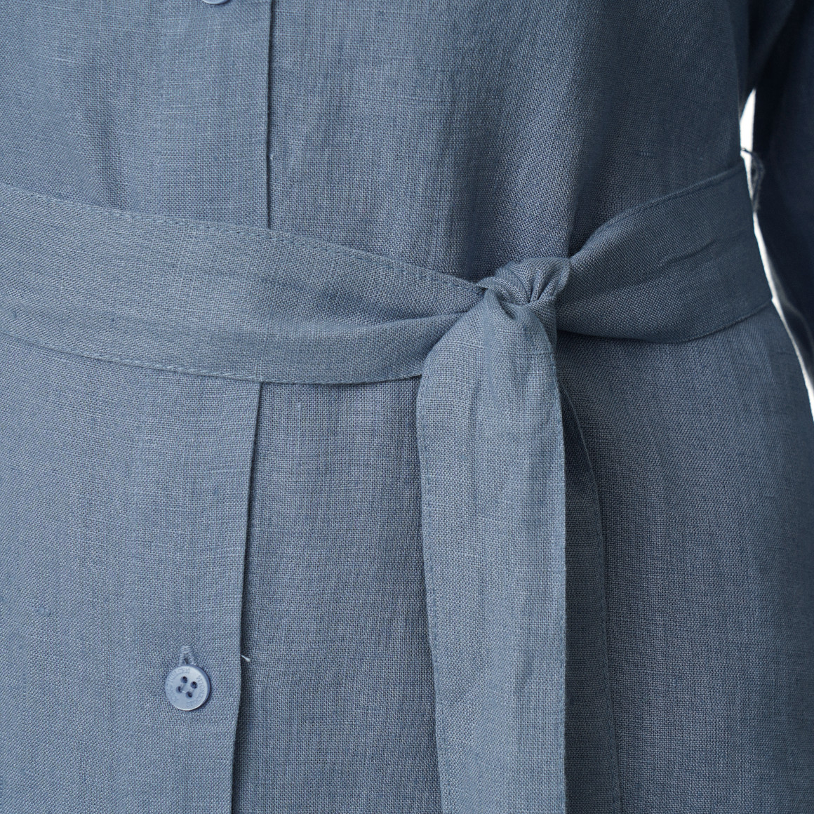 Damen Leinen-Hemdkleid mit Bindeband