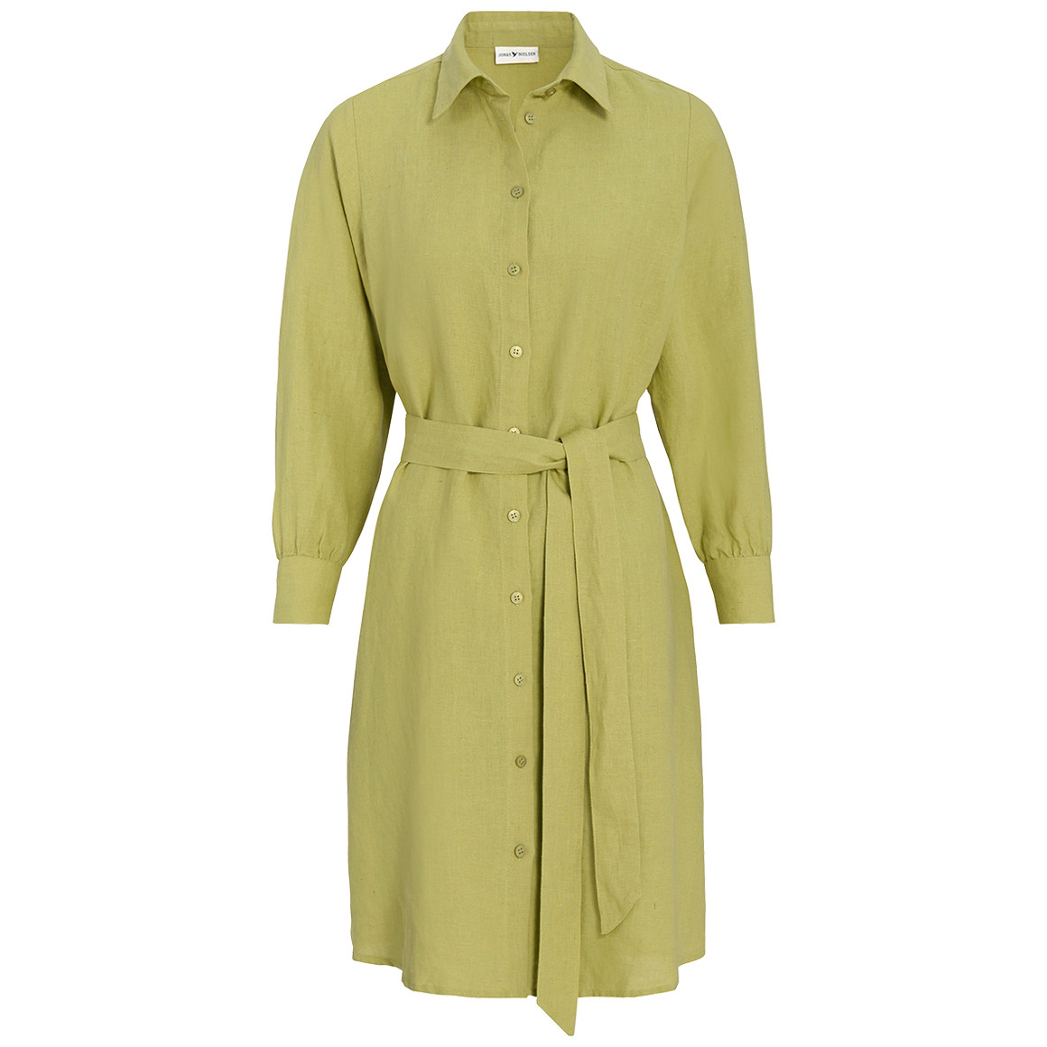 Damen Leinen-Hemdkleid mit Bindeband