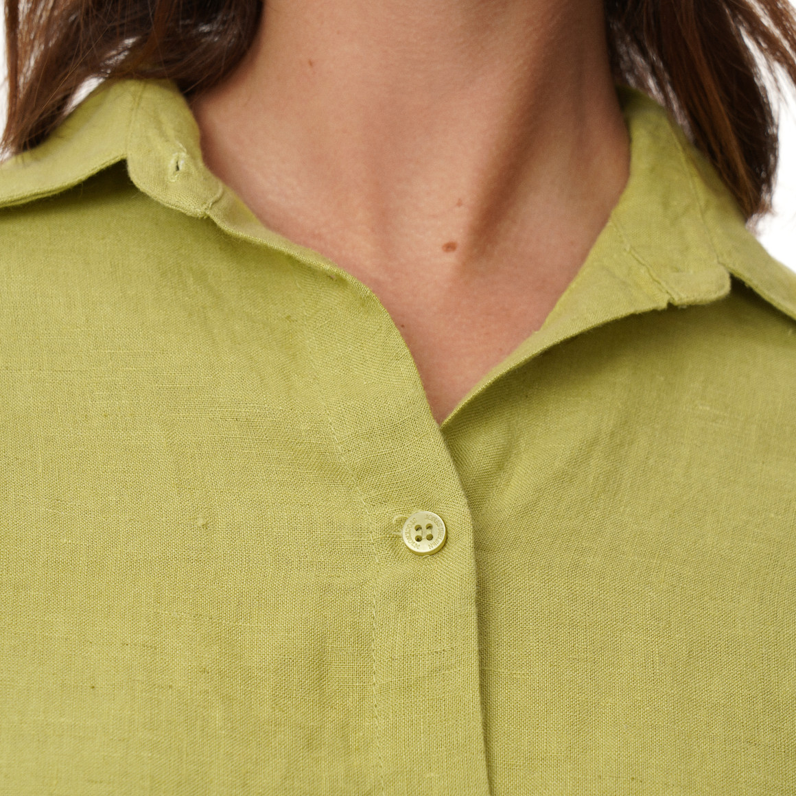 Damen Leinen-Hemdkleid mit Bindeband