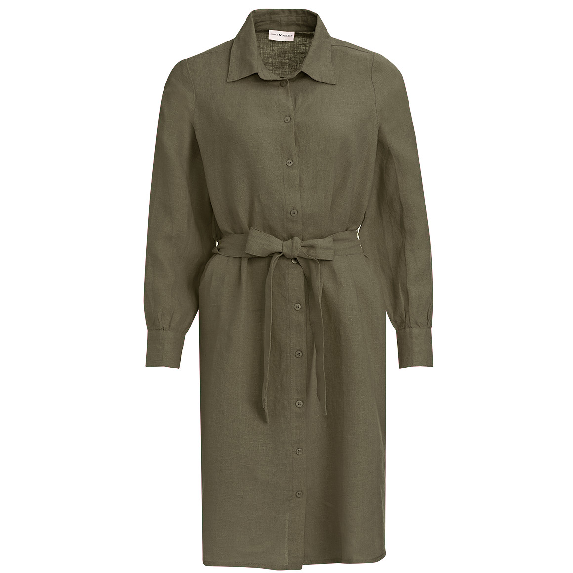 Damen Leinen-Hemdkleid mit Bindeband
