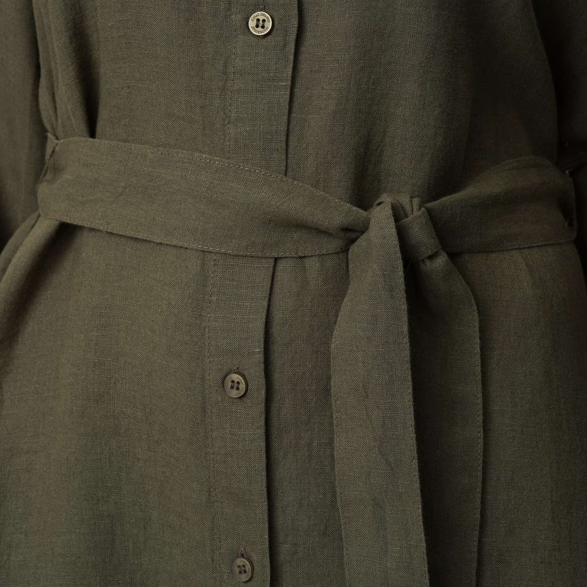 Damen Leinen-Hemdkleid mit Bindeband