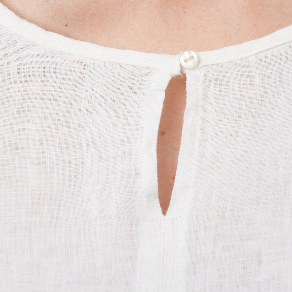 Damen Leinen-Bluse unifarben