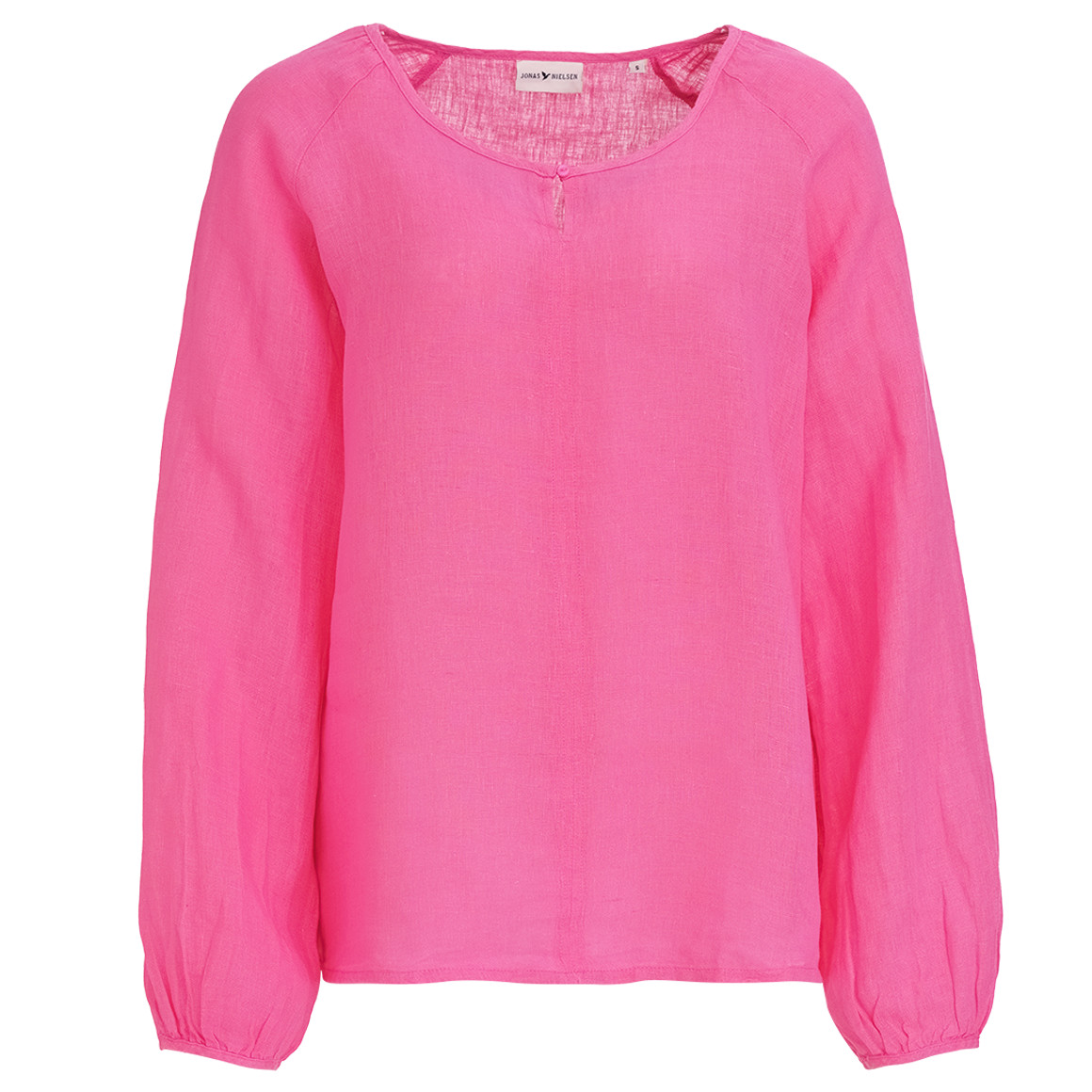 Damen Leinen-Bluse unifarben