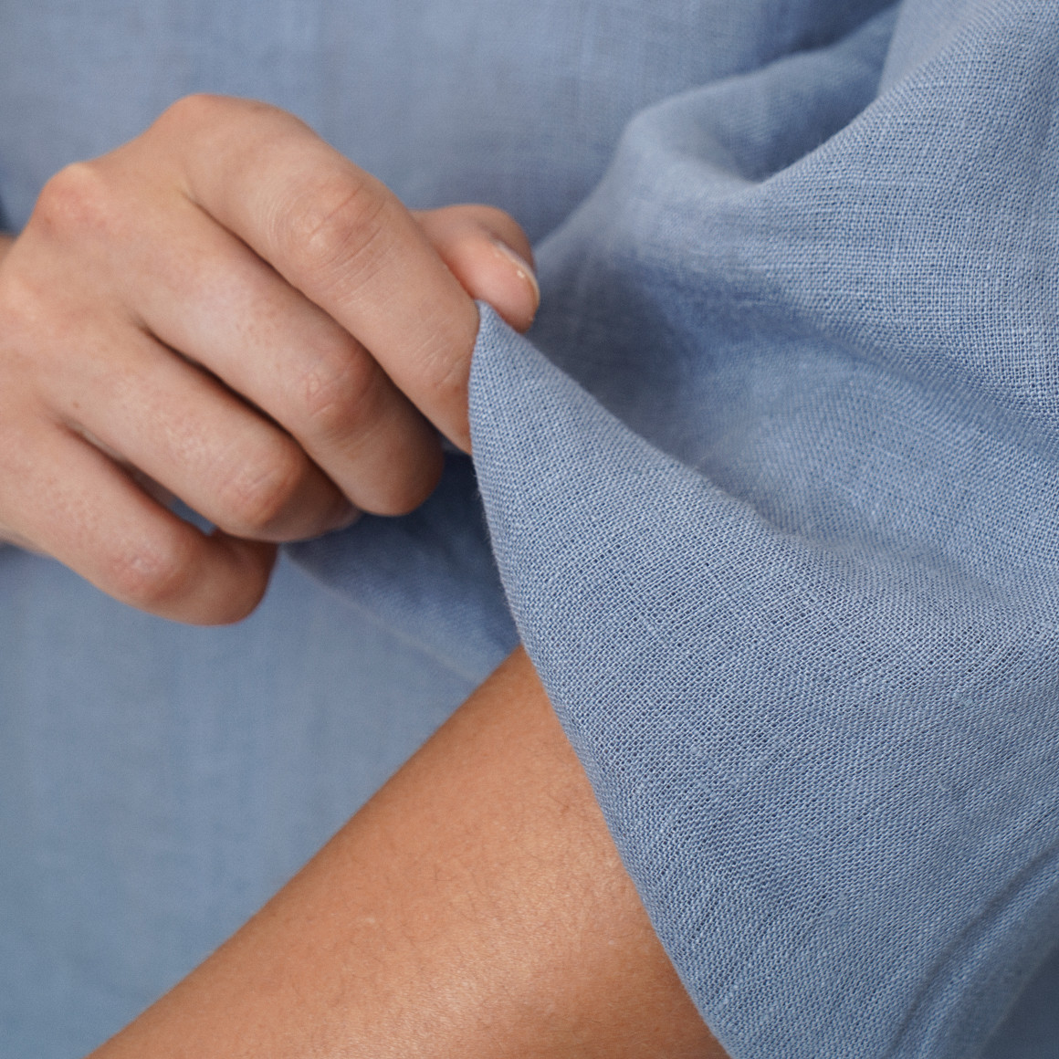 Damen Leinen-Bluse unifarben