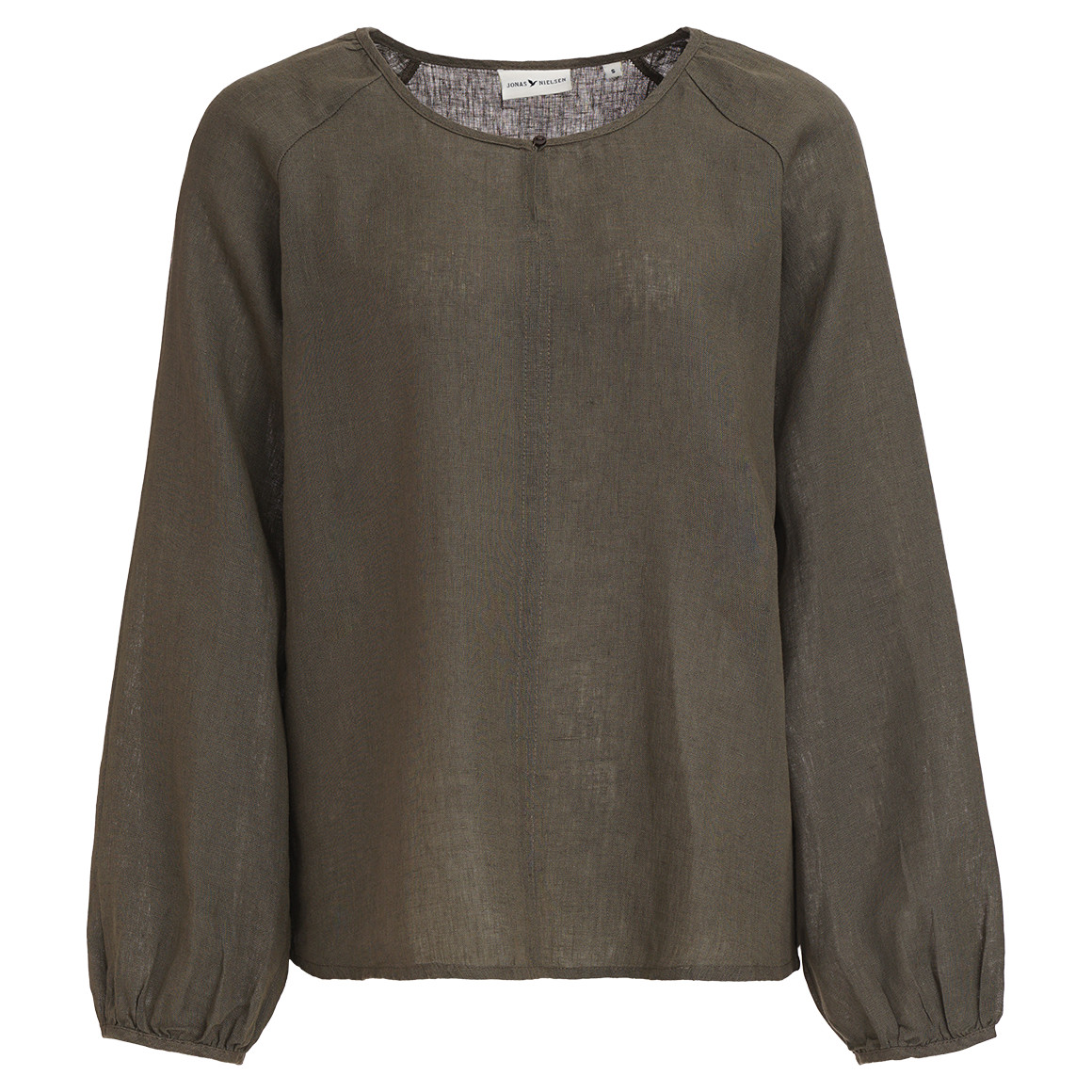 Damen Leinen-Bluse unifarben