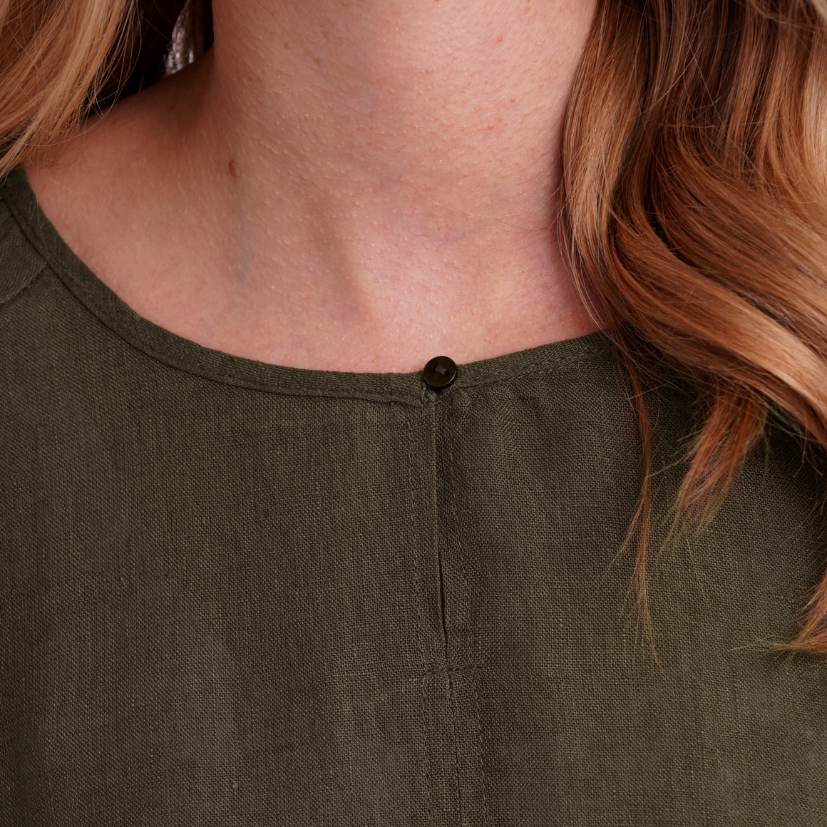 Damen Leinen-Bluse unifarben