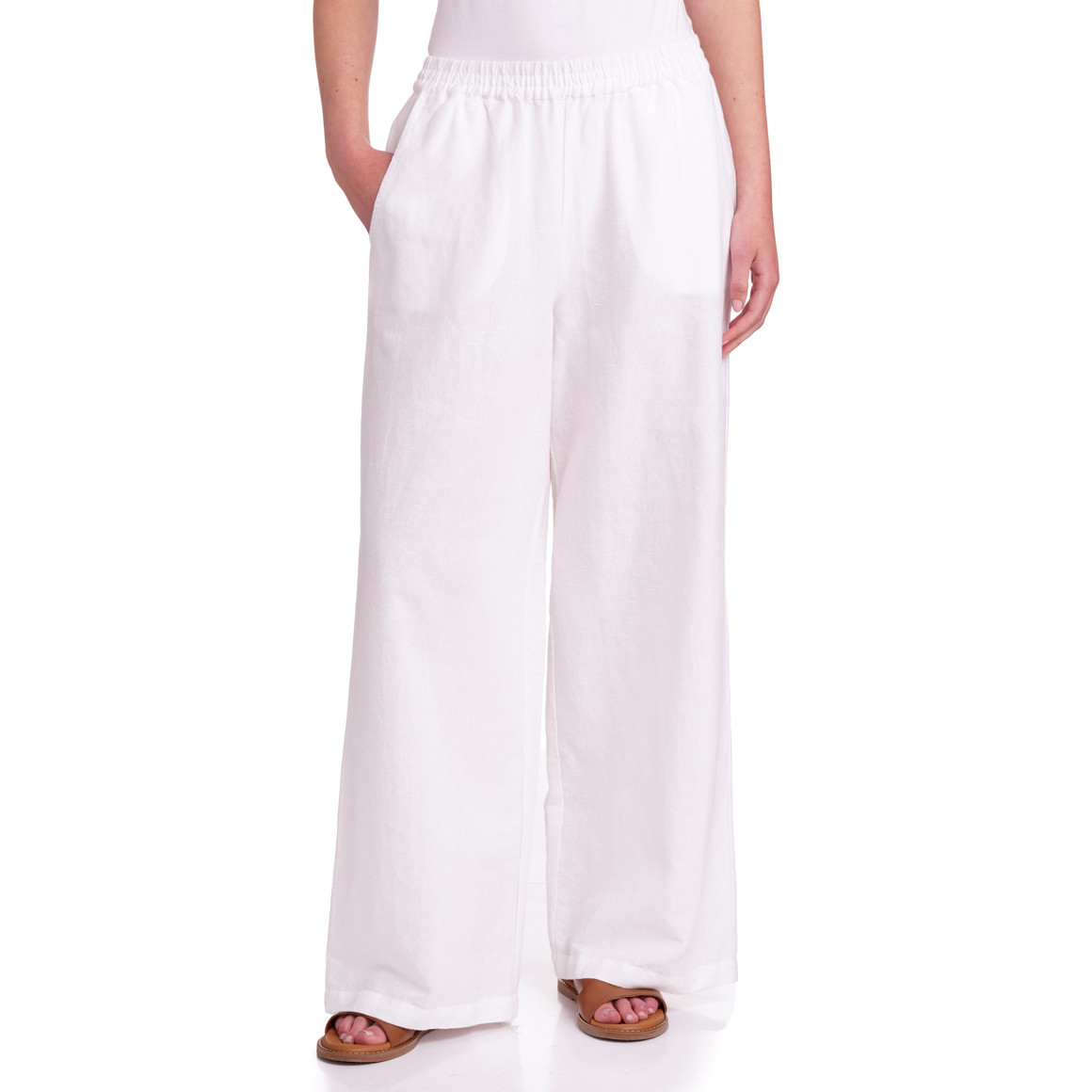 Damen Leinen-Hose mit Elastikbund