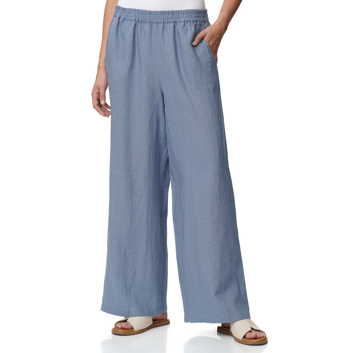 Damen Leinen-Hose mit Elastikbund