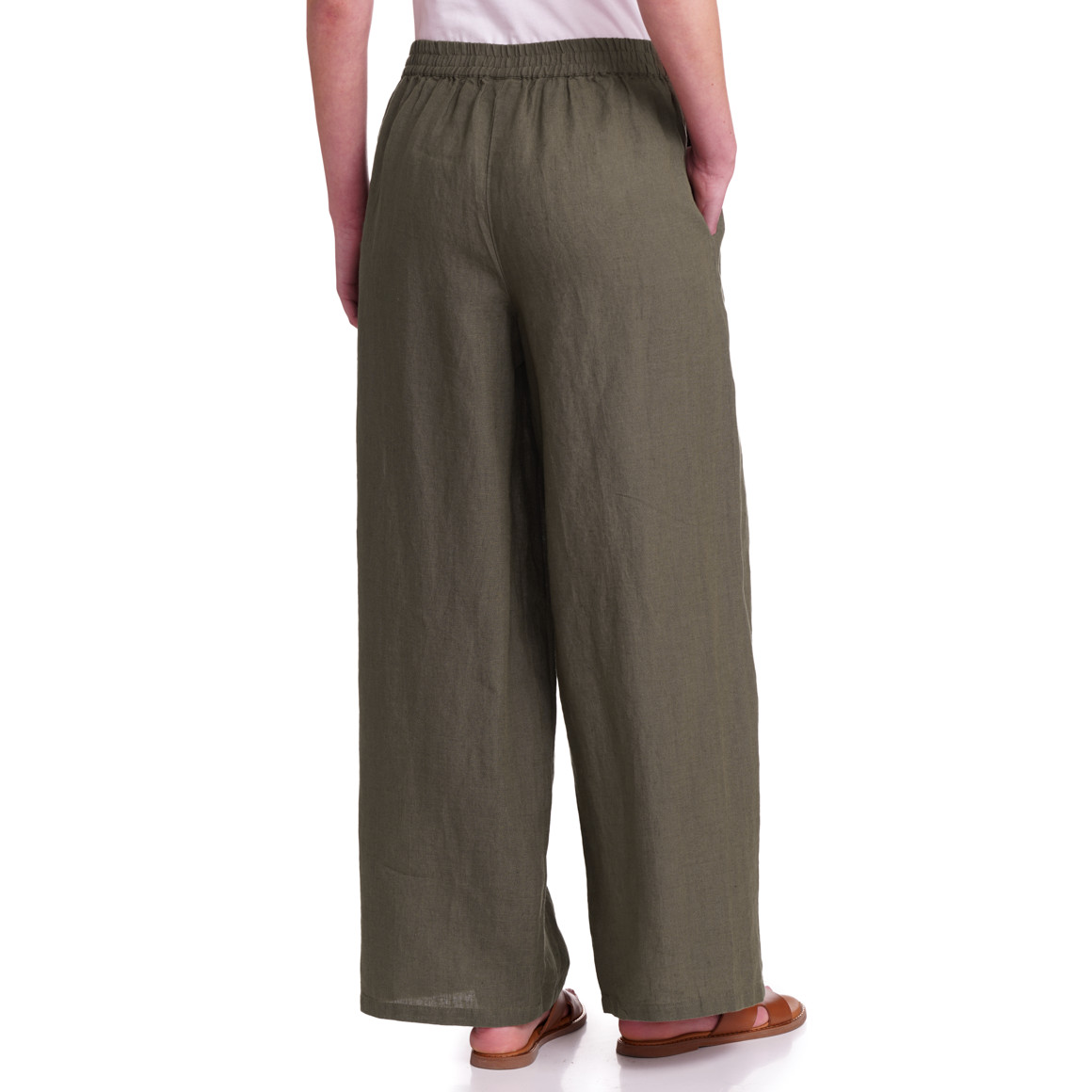 Damen Leinen-Hose mit Elastikbund