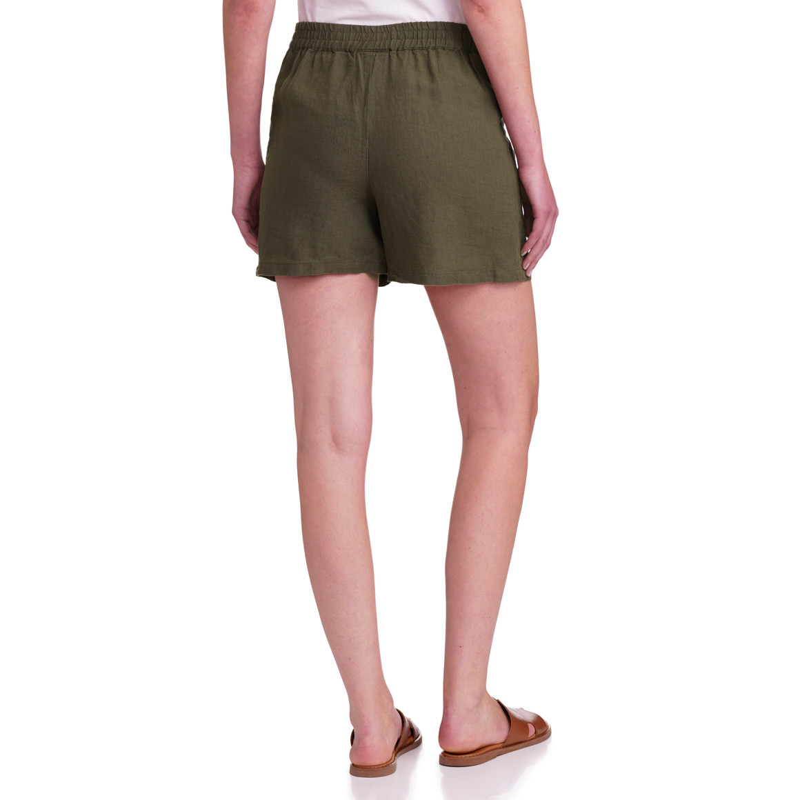 Damen Leinen-Shorts mit Elastikbund