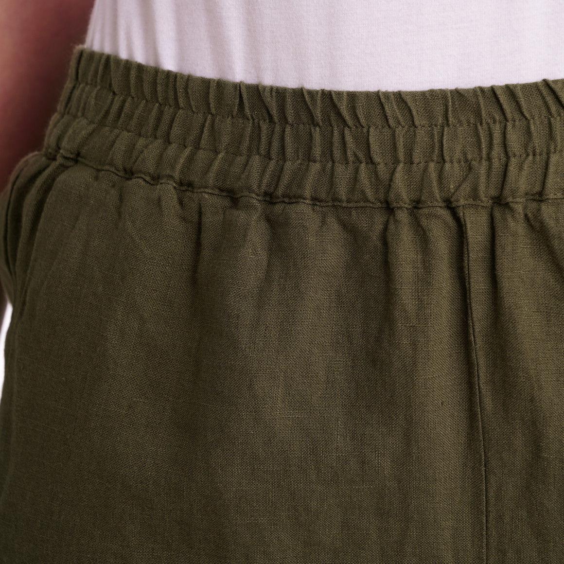 Damen Leinen-Shorts mit Elastikbund