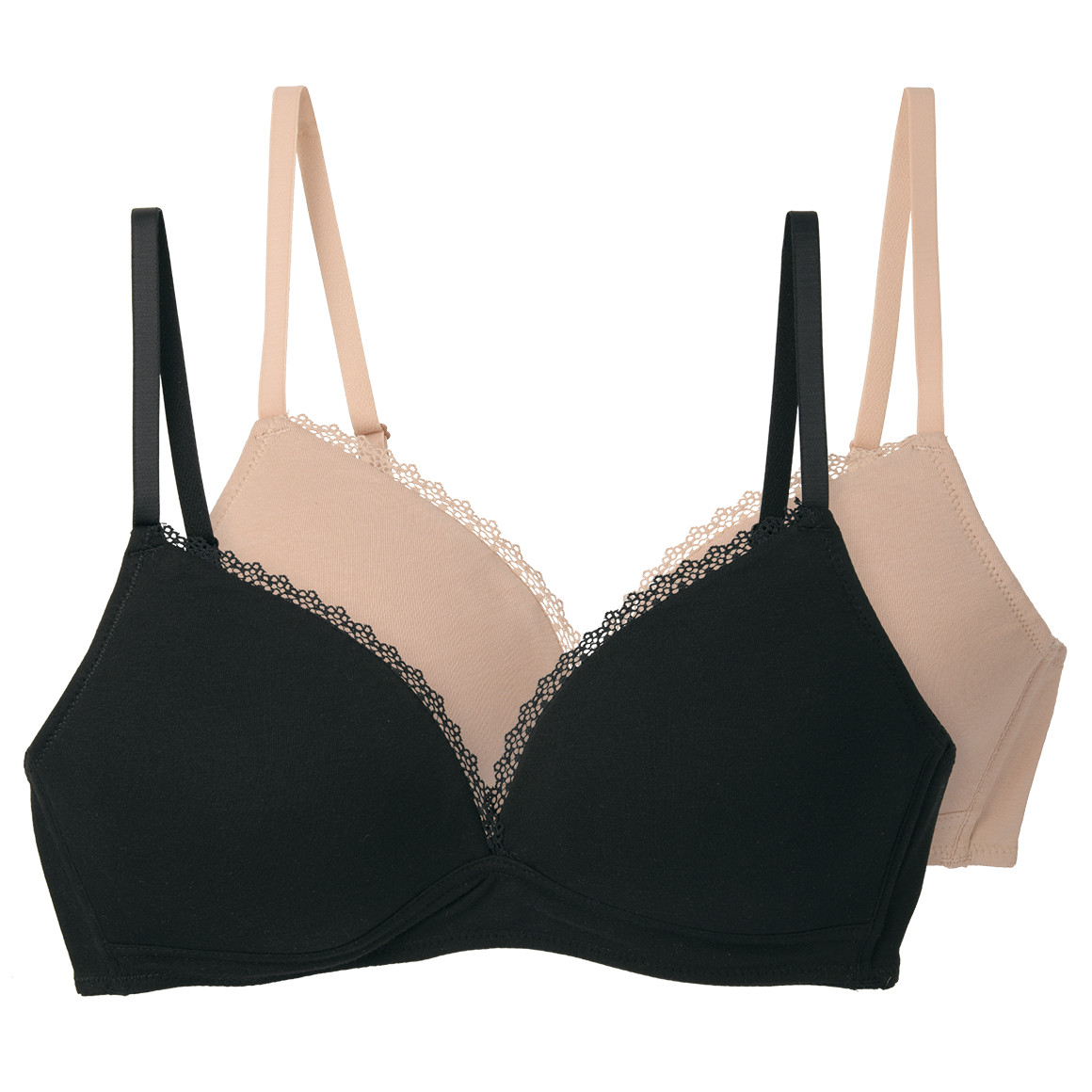 2 Damen Soft-BHs mit Spitze