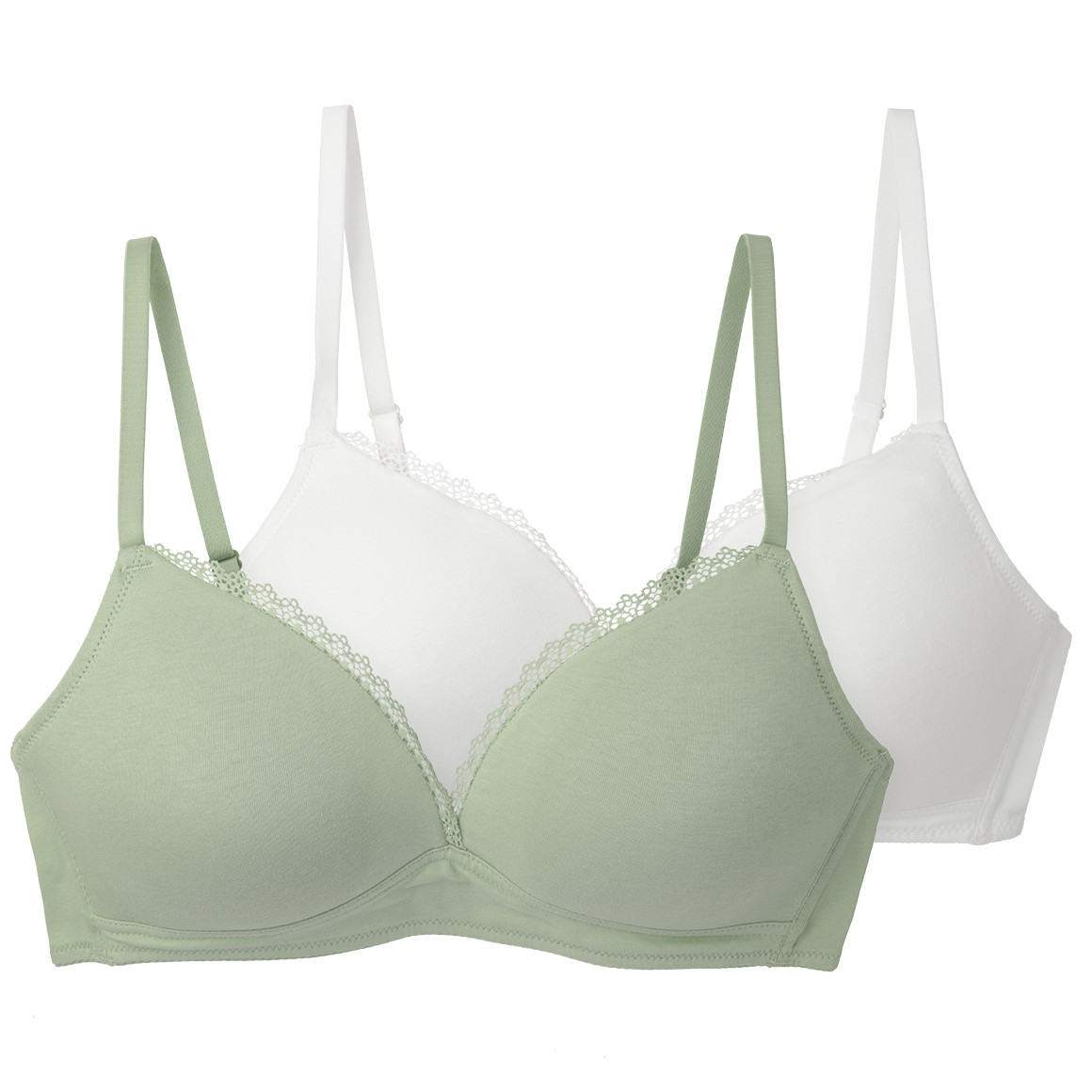 2 Damen Soft-BHs mit Spitze