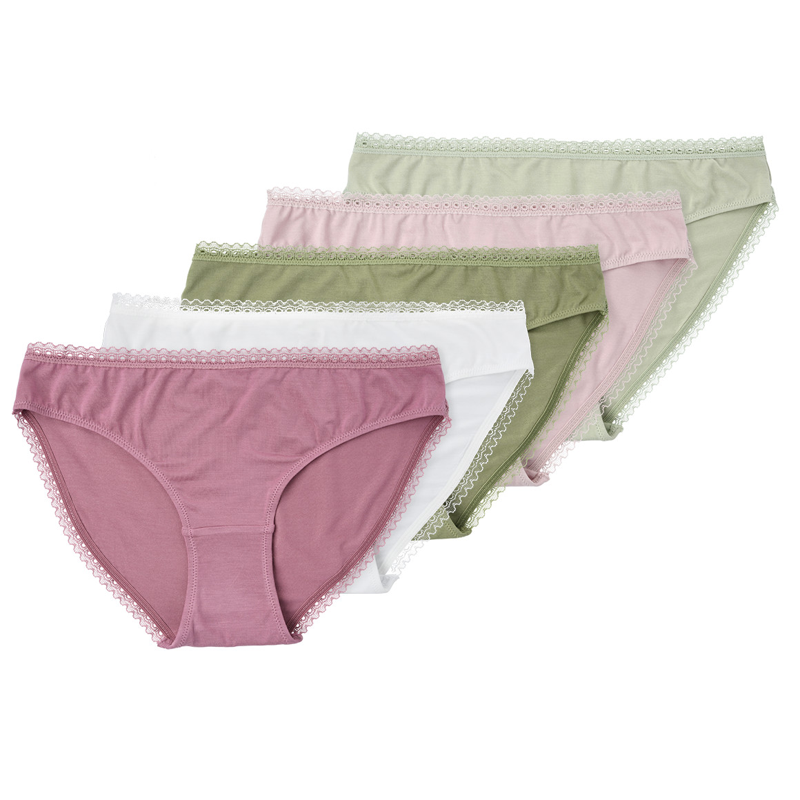 5 Damen Slips mit Spitze