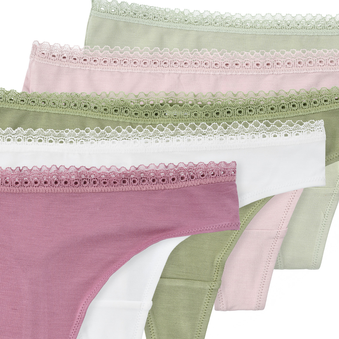 5 Damen Strings mit Spitze
