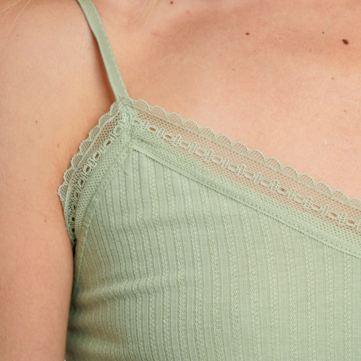 Damen Schlaftop mit Ajour-Muster