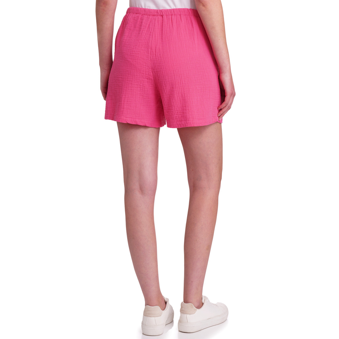 Mousseline damesshort in effen kleur