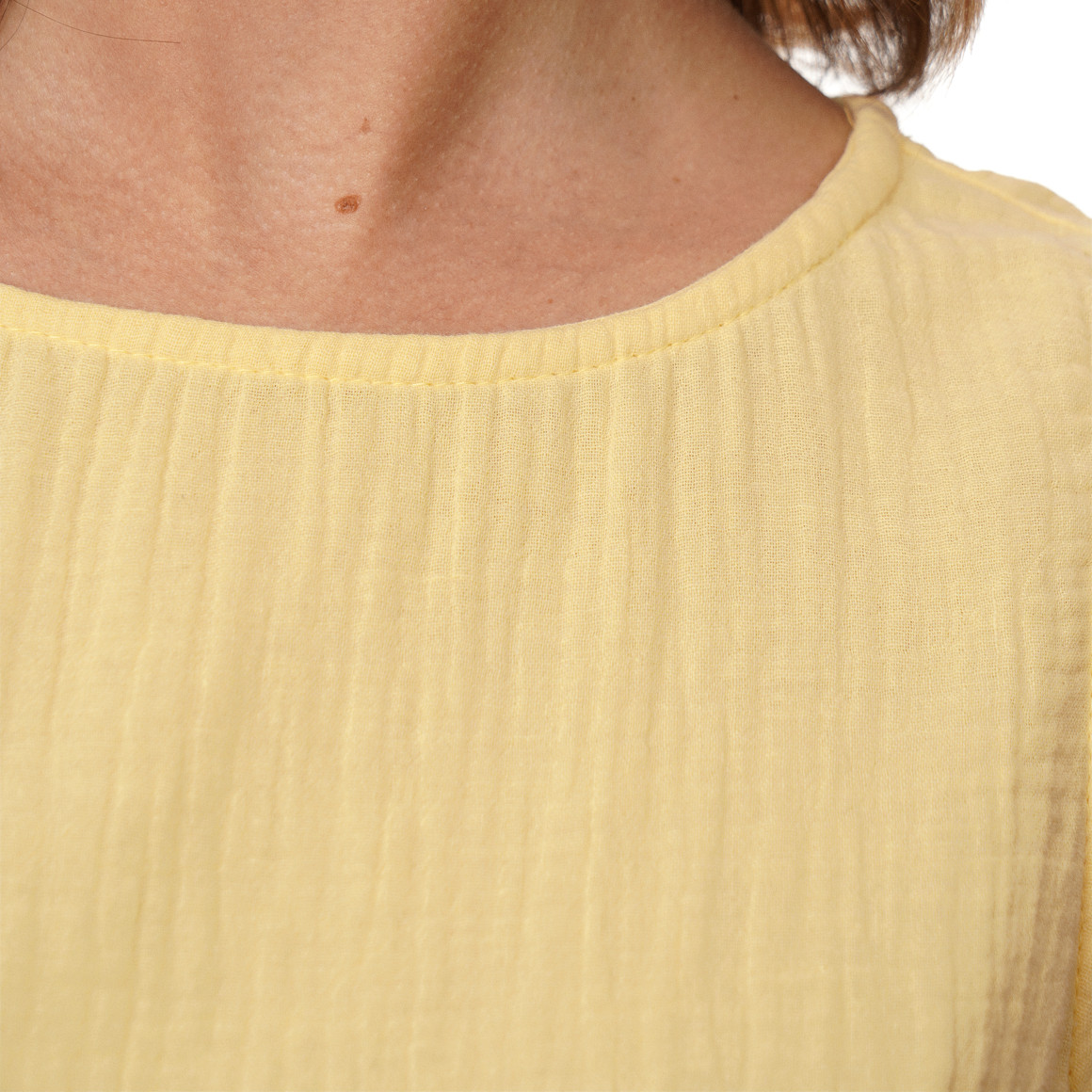 Damen Musselin-Top in Unifarben