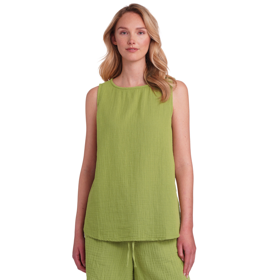 Damen Musselin-Top in Unifarben