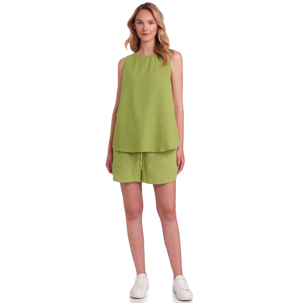 Damen Musselin-Top in Unifarben