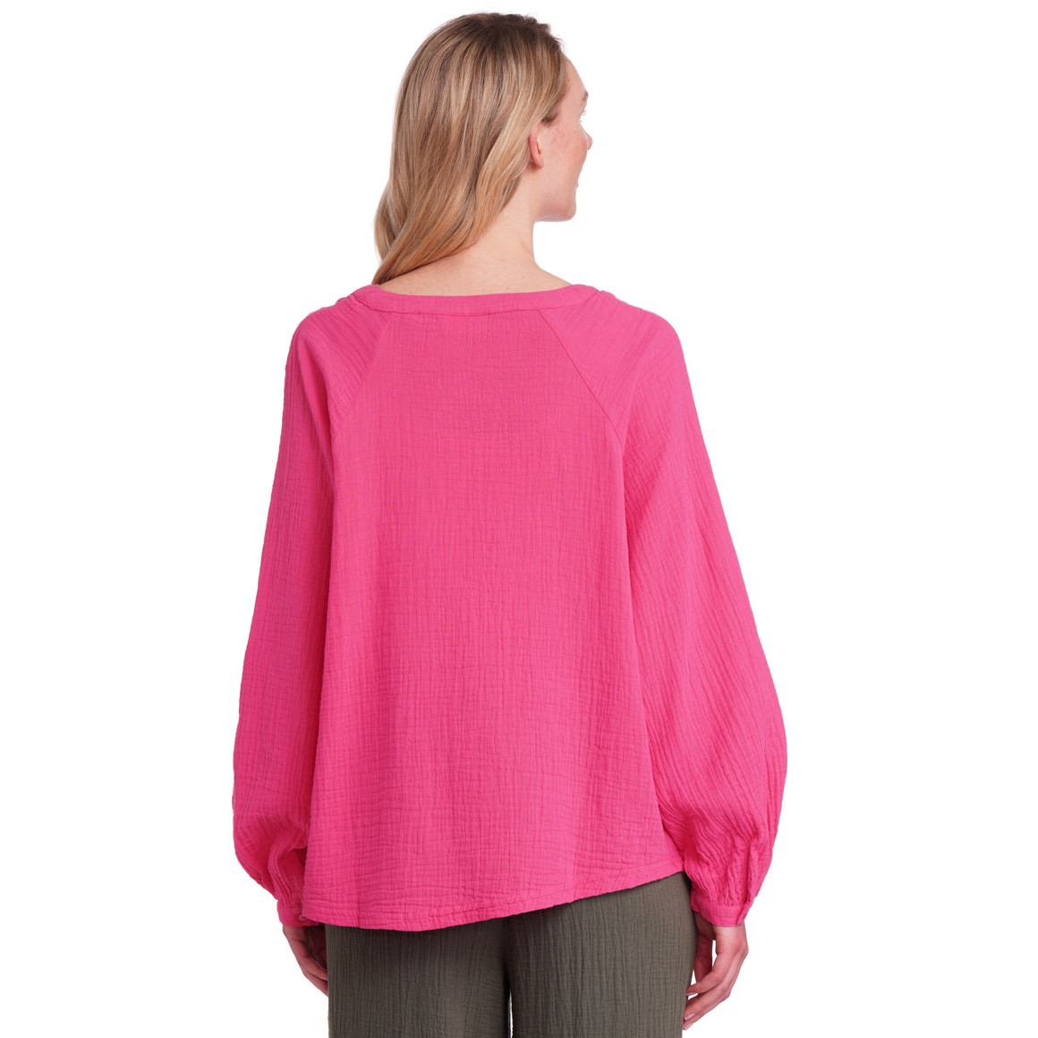 Damen Musselin-Bluse in Unifarben