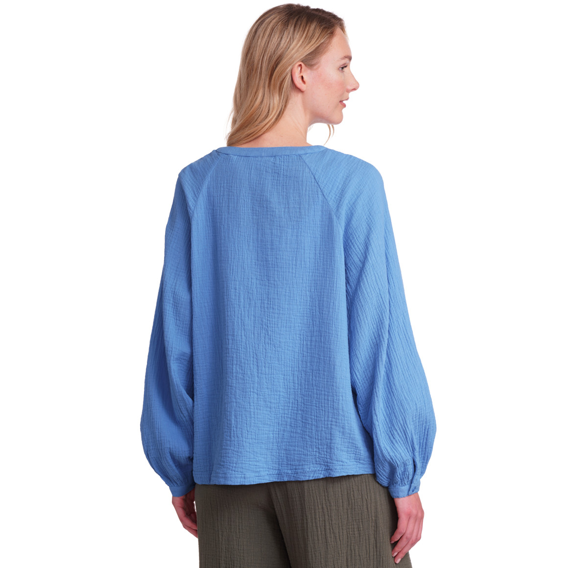 Damen Musselin-Bluse in Unifarben