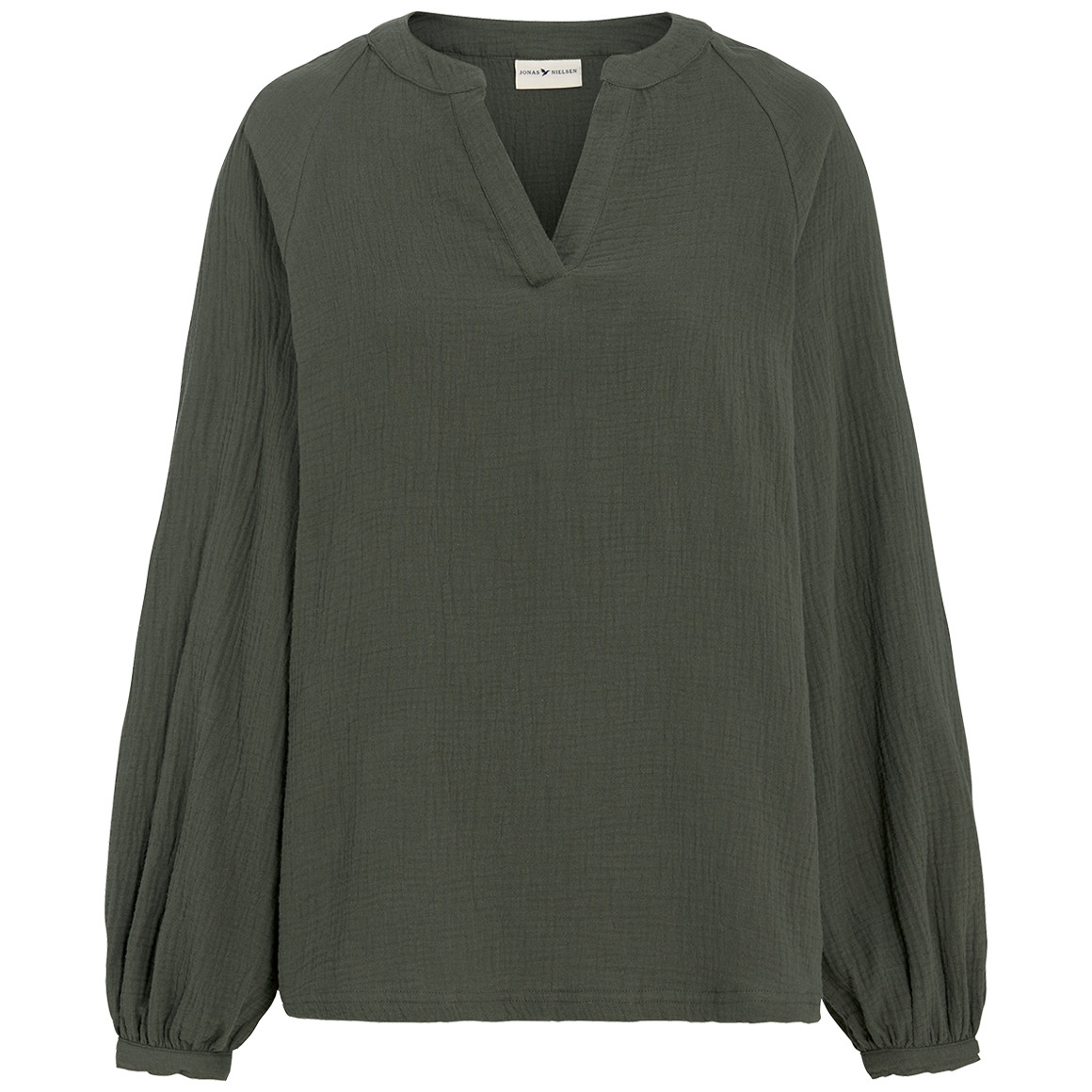 Damen Musselin-Bluse in Unifarben