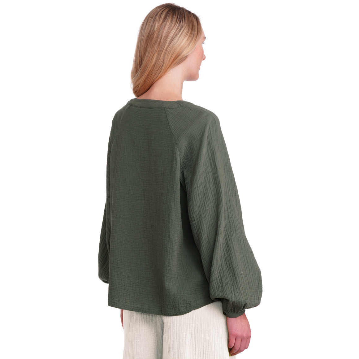 Damen Musselin-Bluse in Unifarben