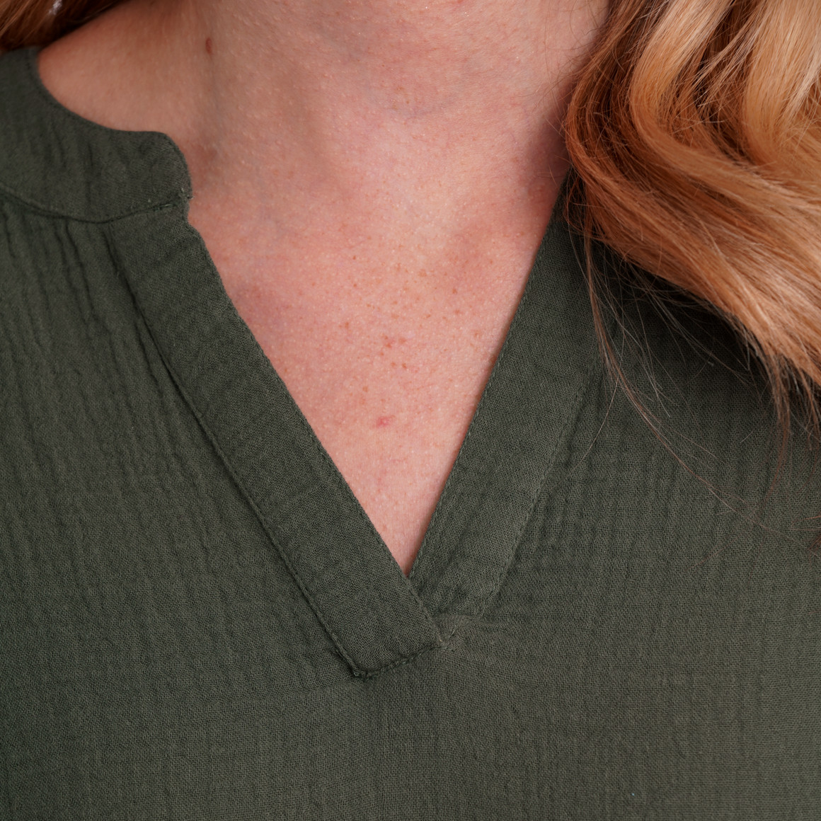 Damen Musselin-Bluse in Unifarben