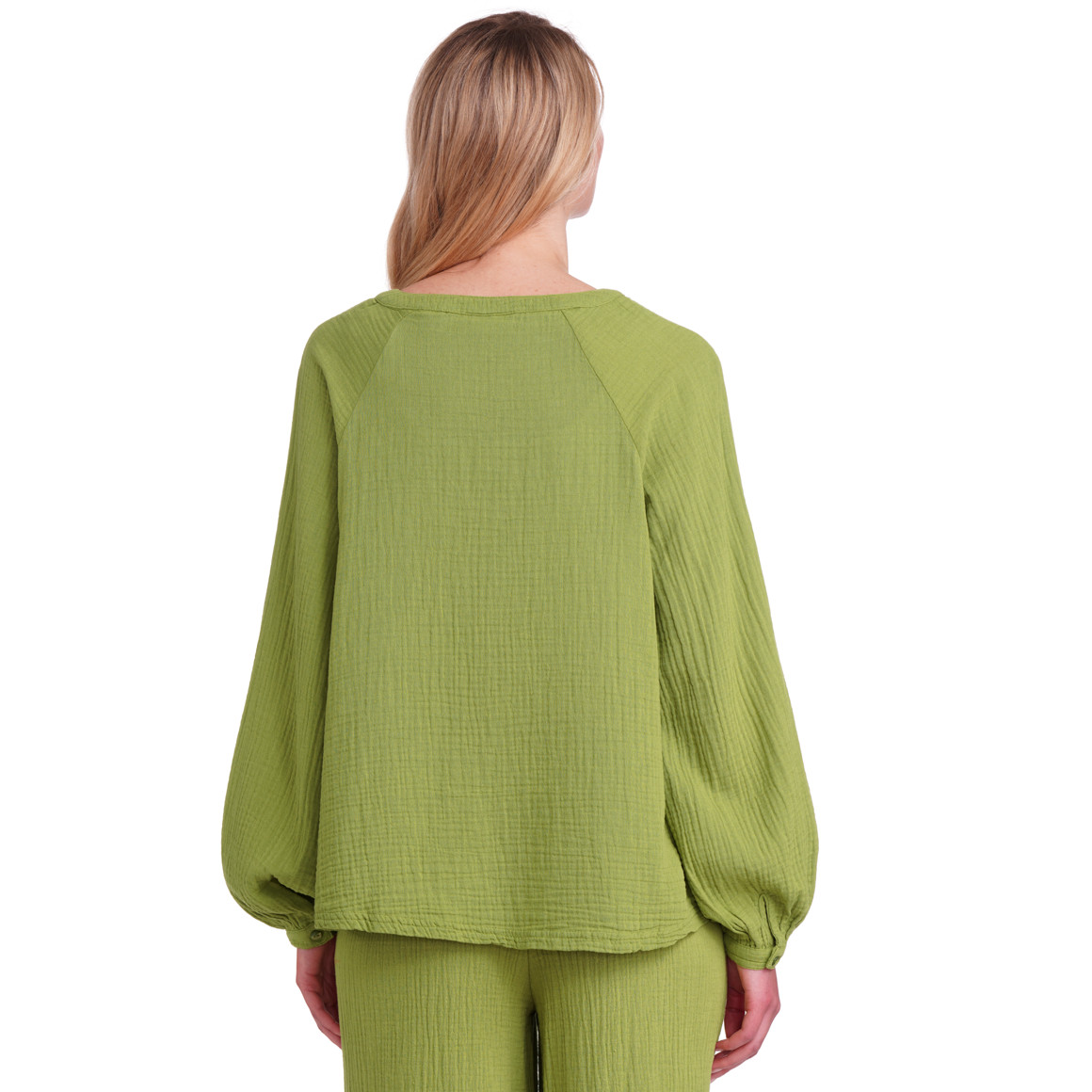 Damen Musselin-Bluse in Unifarben