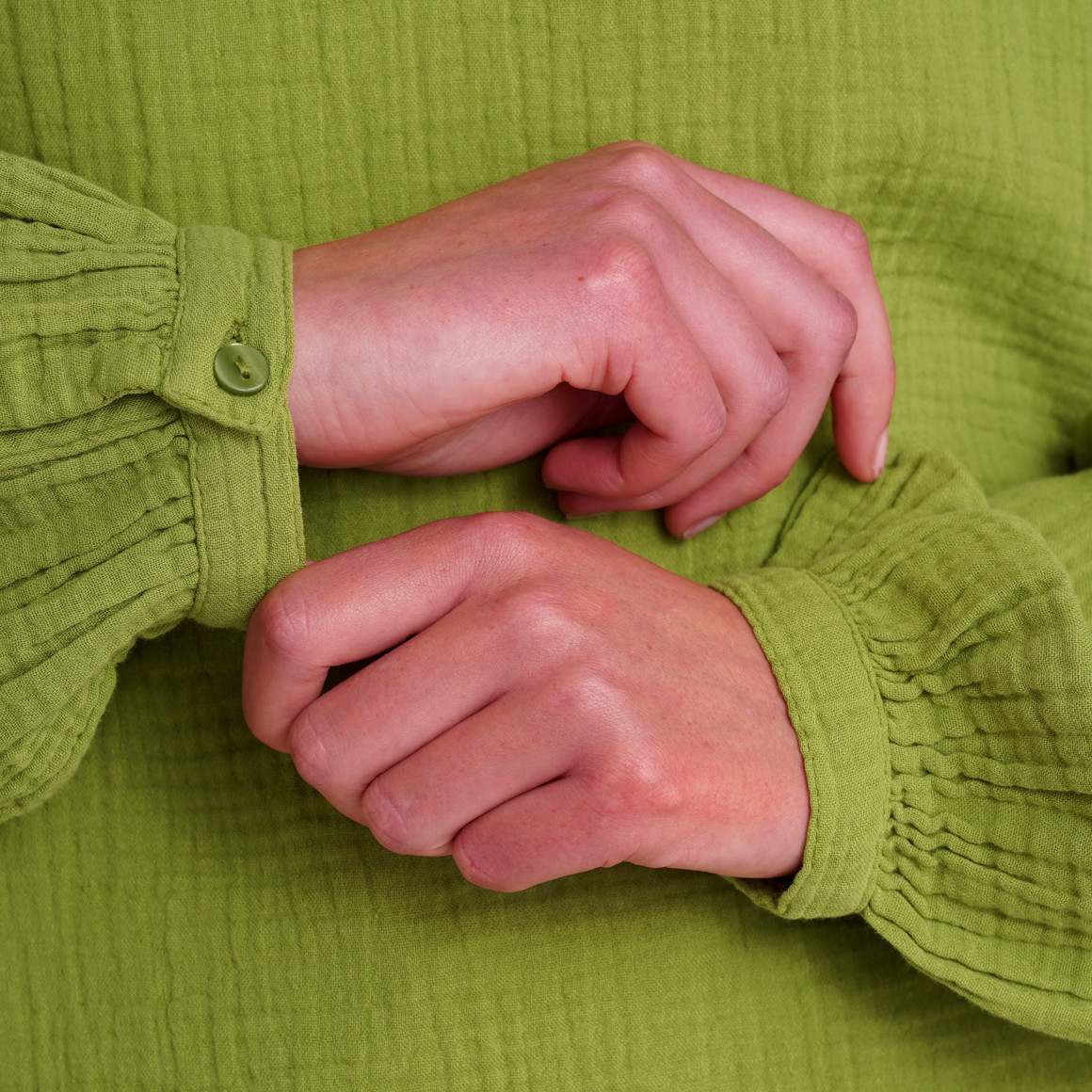 Damen Musselin-Bluse in Unifarben