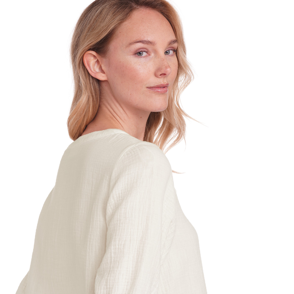 Damen Musselin-Kleid in Unifarben