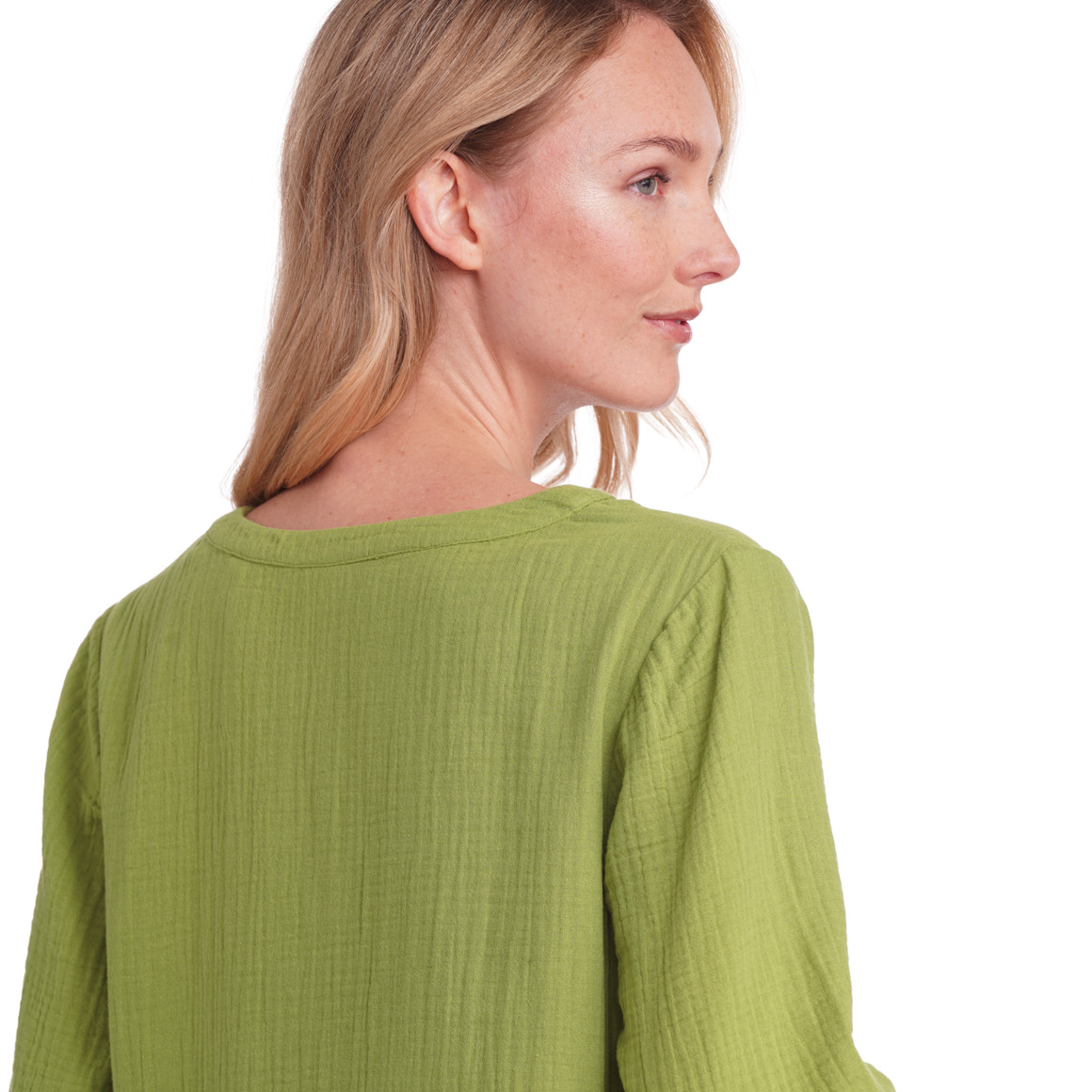 Damen Musselin-Kleid in Unifarben