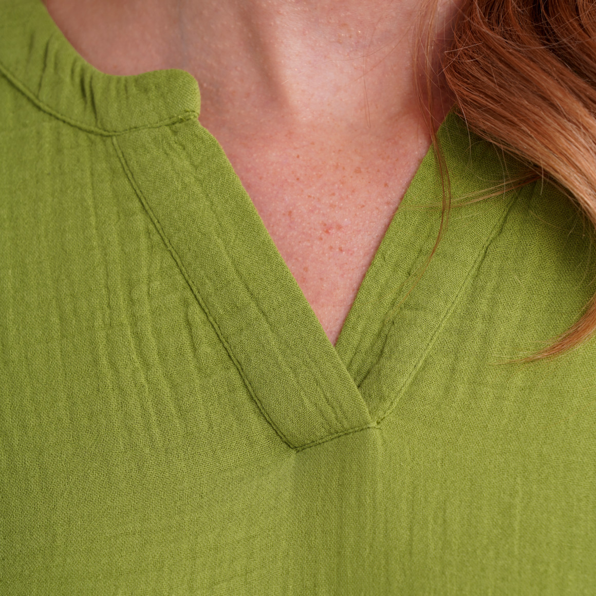 Damen Musselin-Kleid in Unifarben