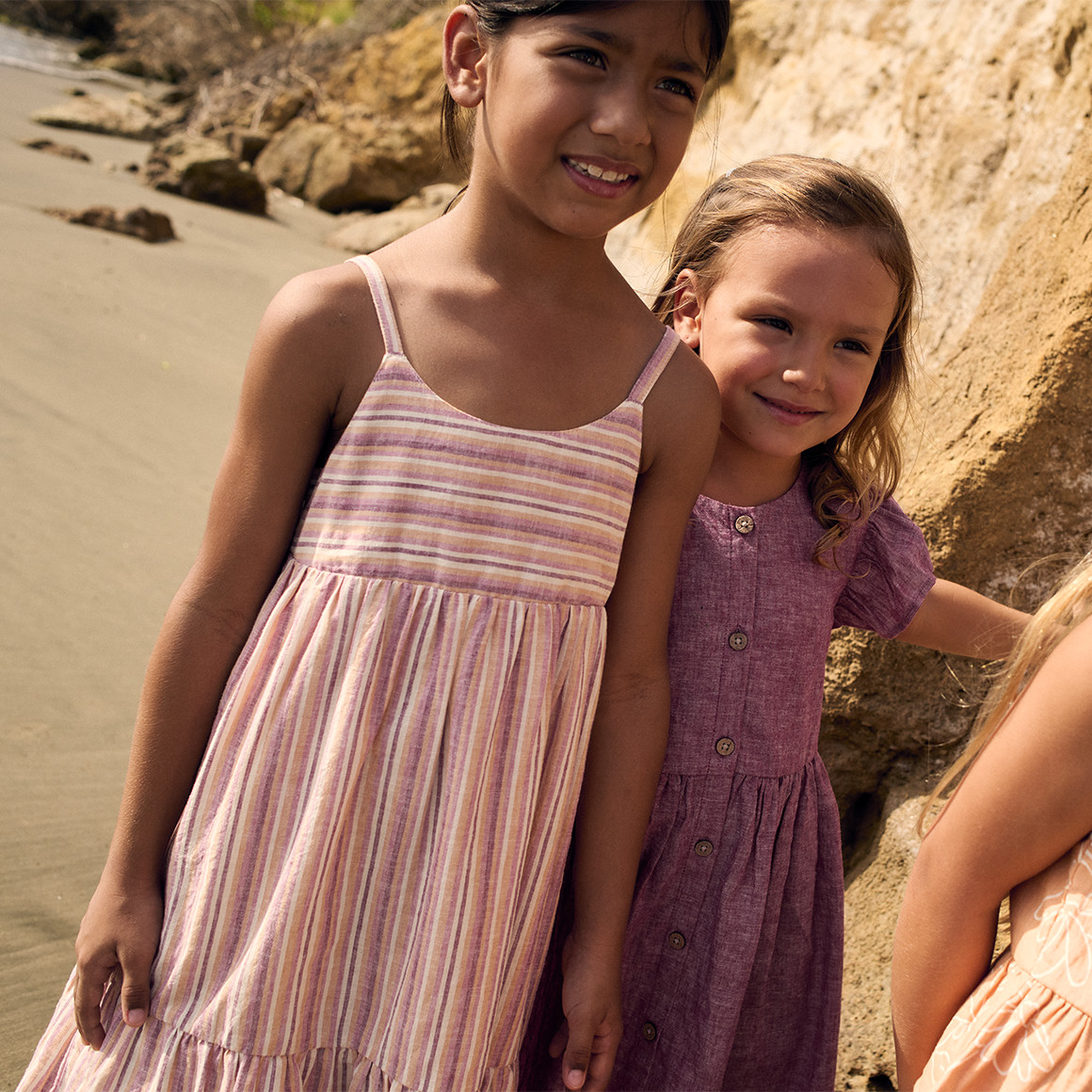Mädchen Kleid aus Leinen-Mix