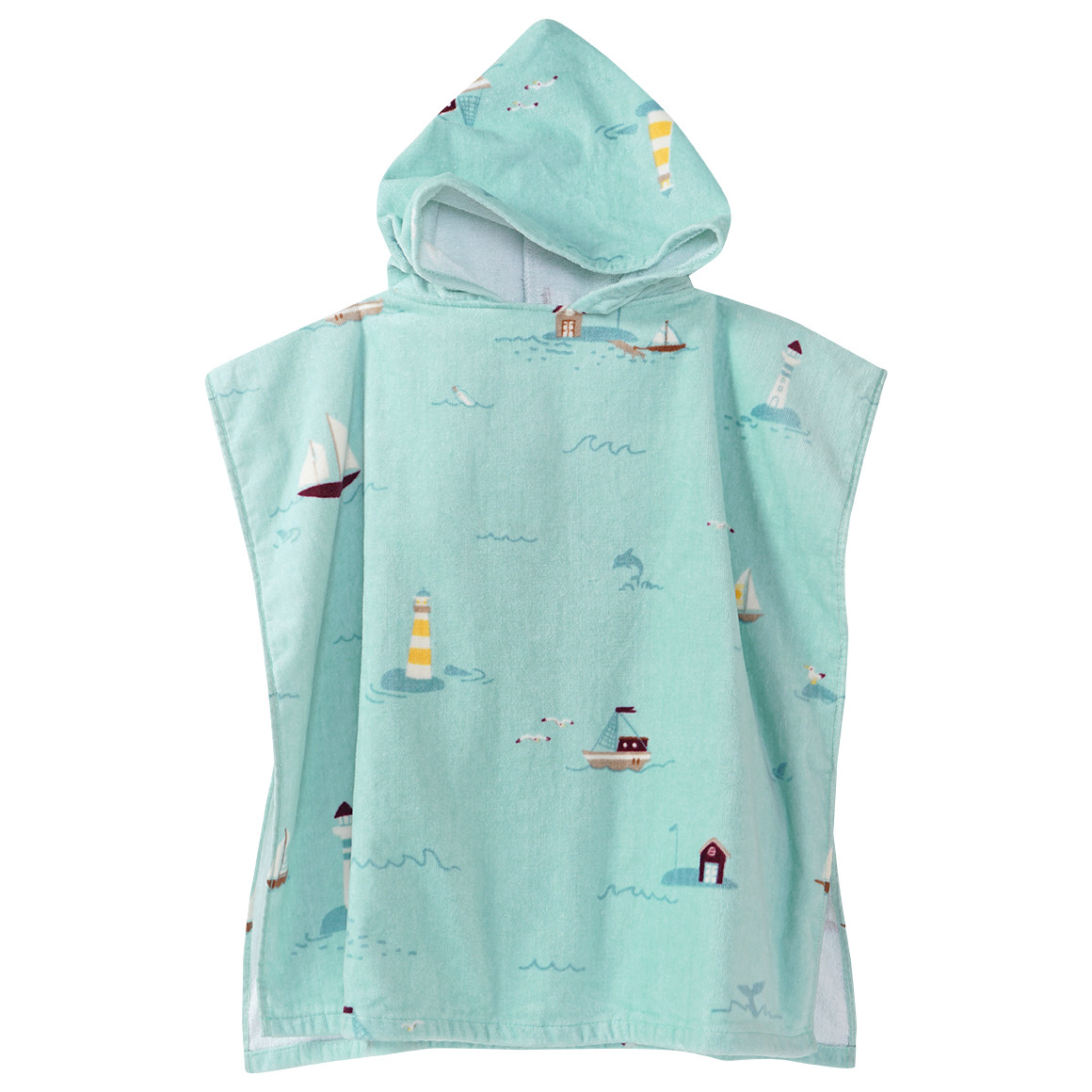 Kinder Badeponcho mit Segelschiffen
