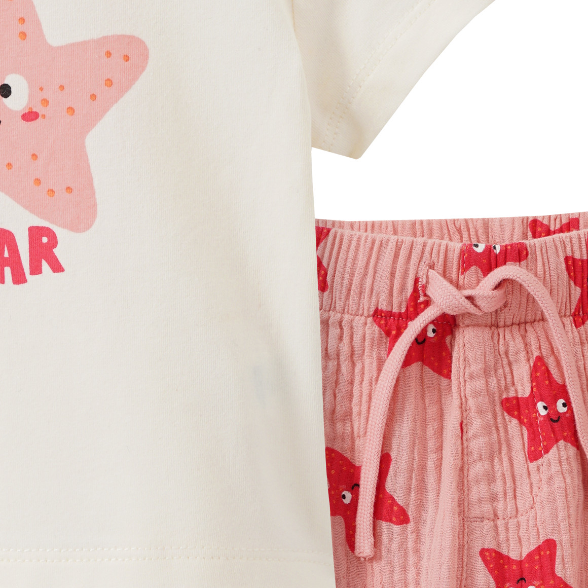 Newborn Set aus T-Shirt und Musselin-Hose 