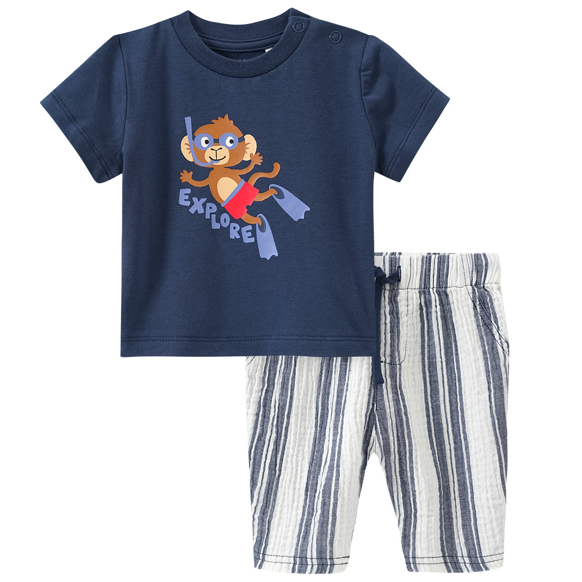 Newborn Set aus T-Shirt und Musselin-Hose 