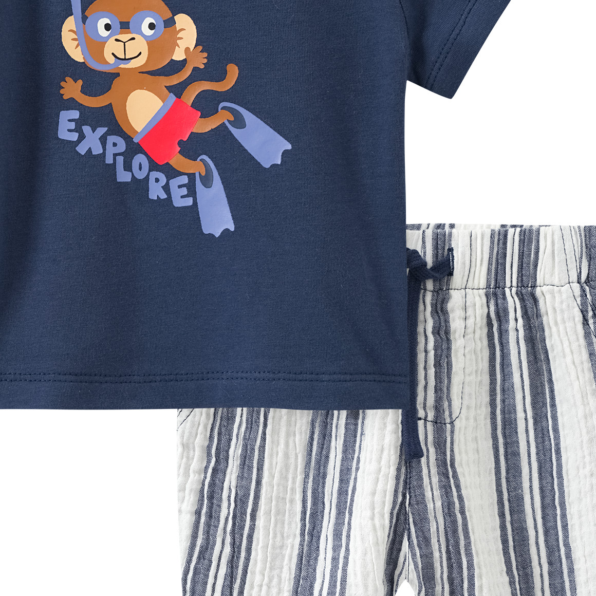 Newborn Set aus T-Shirt und Musselin-Hose 