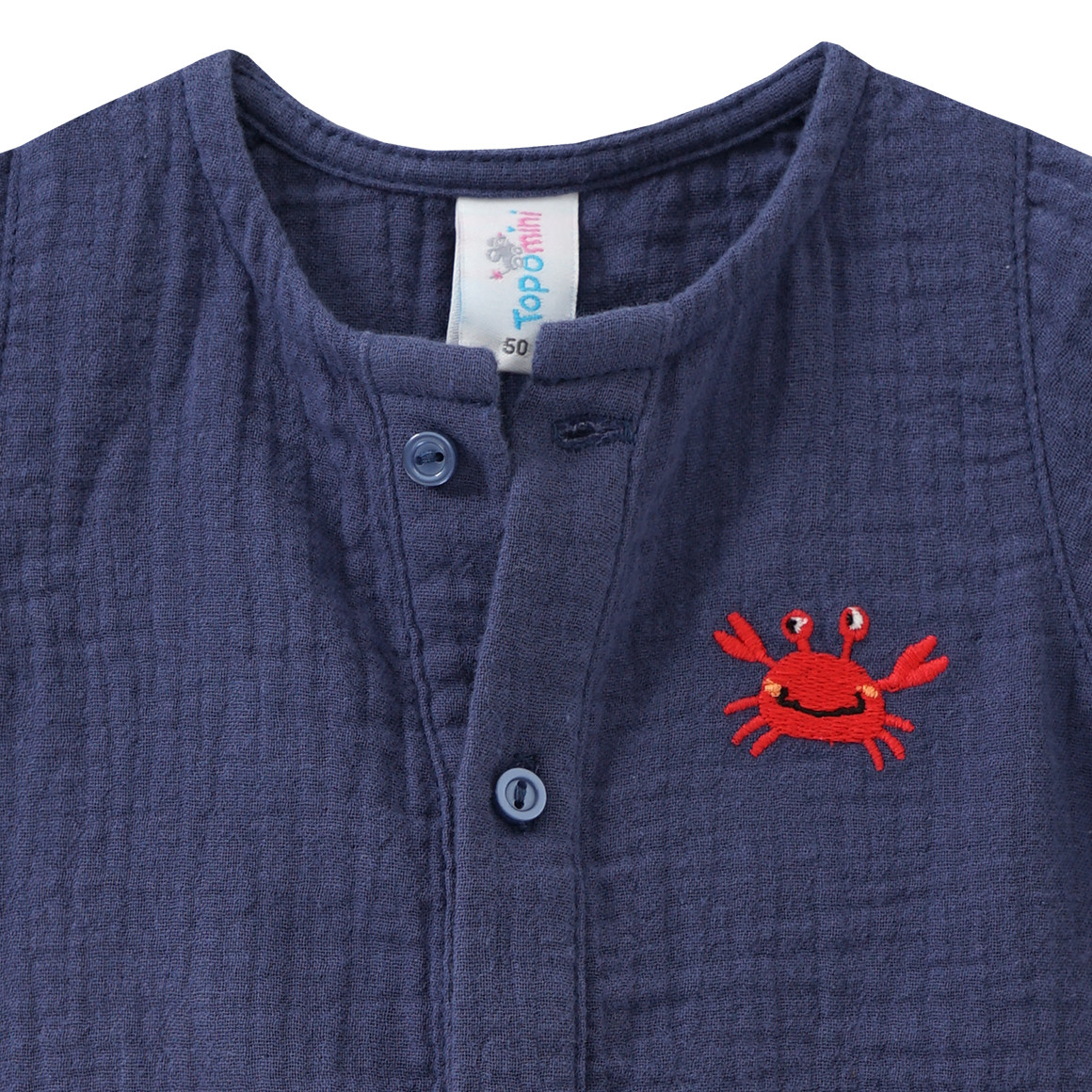 Newborn Musselin-Overall mit Stickerei