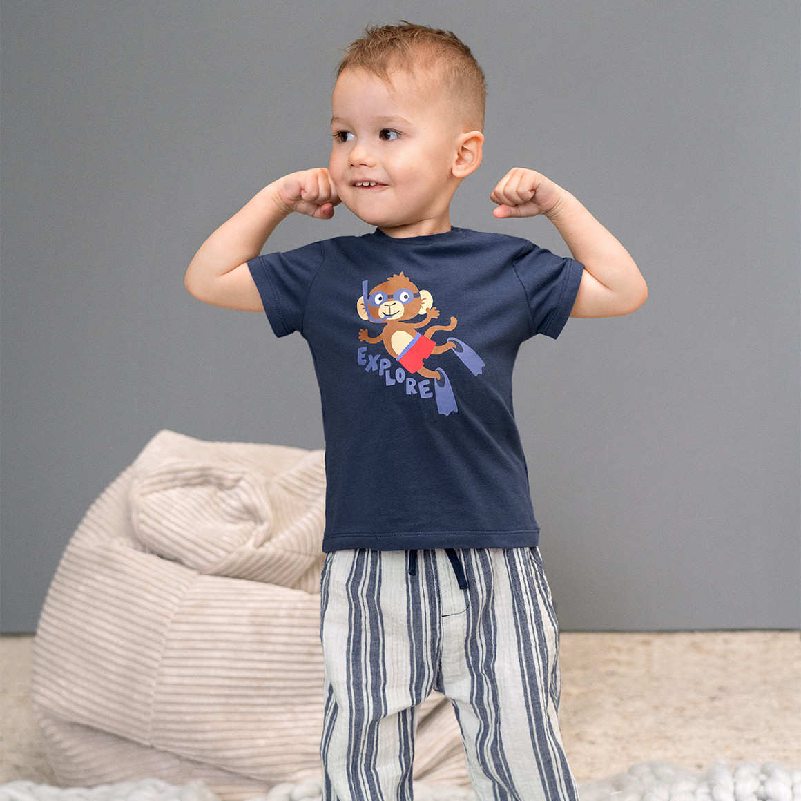 Baby Set aus T-Shirt und Musselin-Hose
