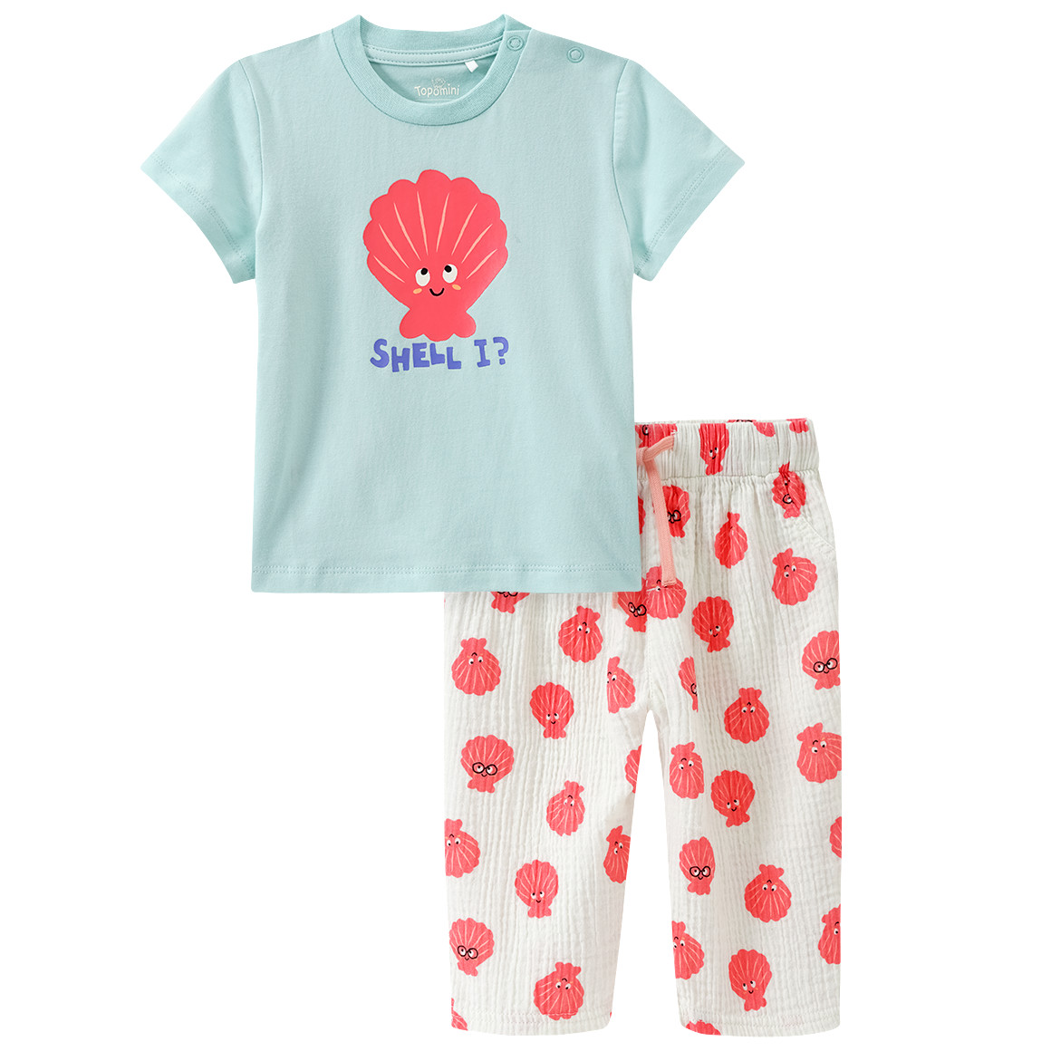 Baby Set aus T-Shirt und Musselin-Hose