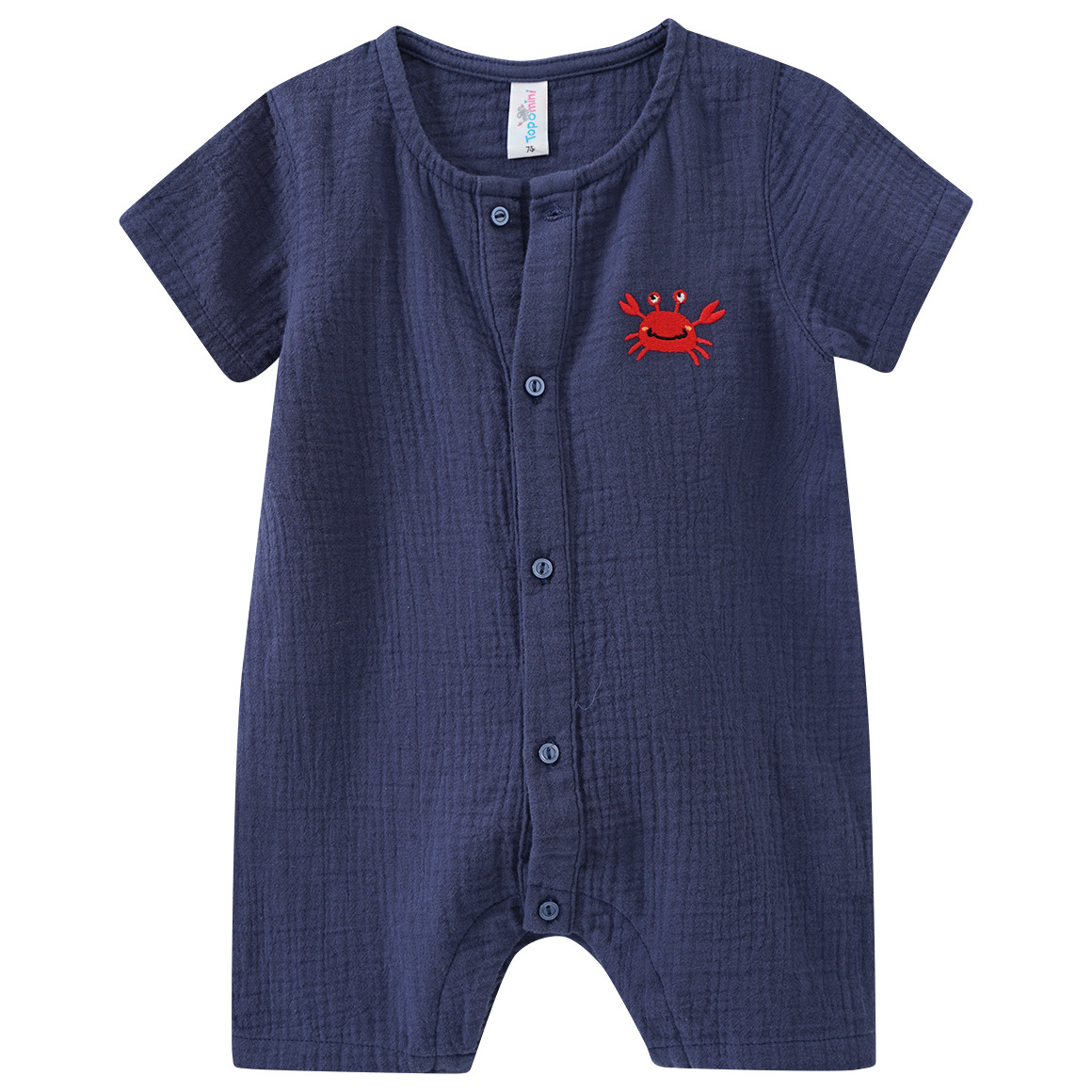 Mousseline baby-overall met borduursel