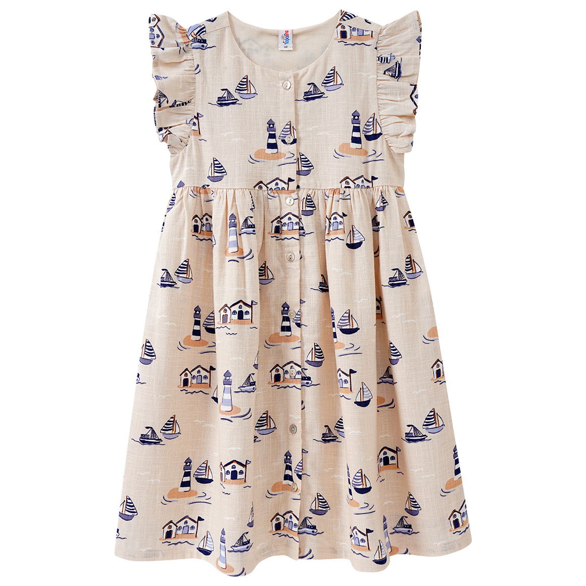 Mädchen Kleid mit Viskose und Leinen