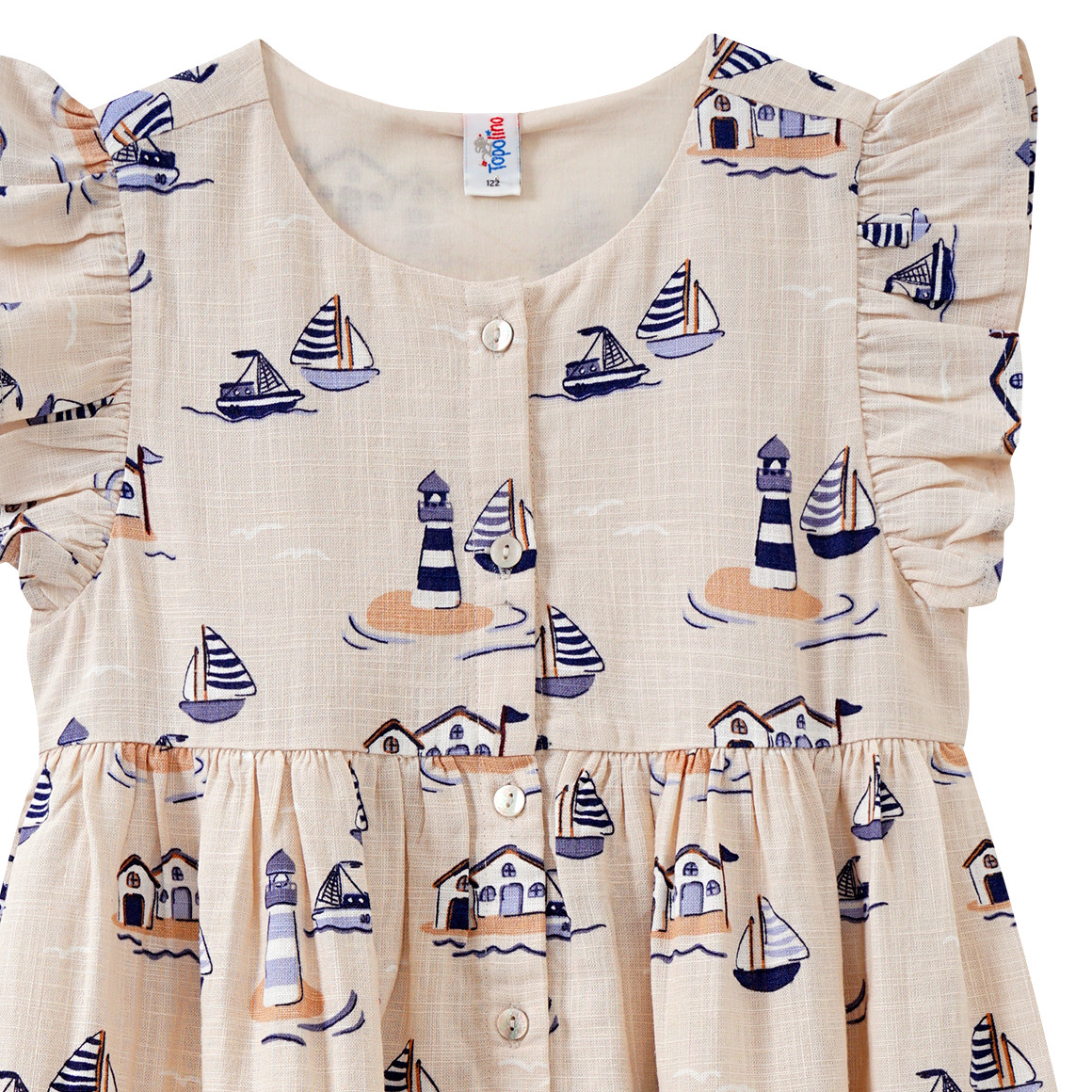 Mädchen Kleid mit Viskose und Leinen