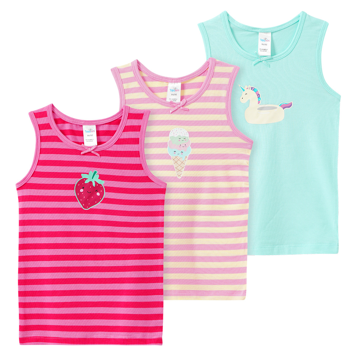 3 Baby Unterhemden mit Print