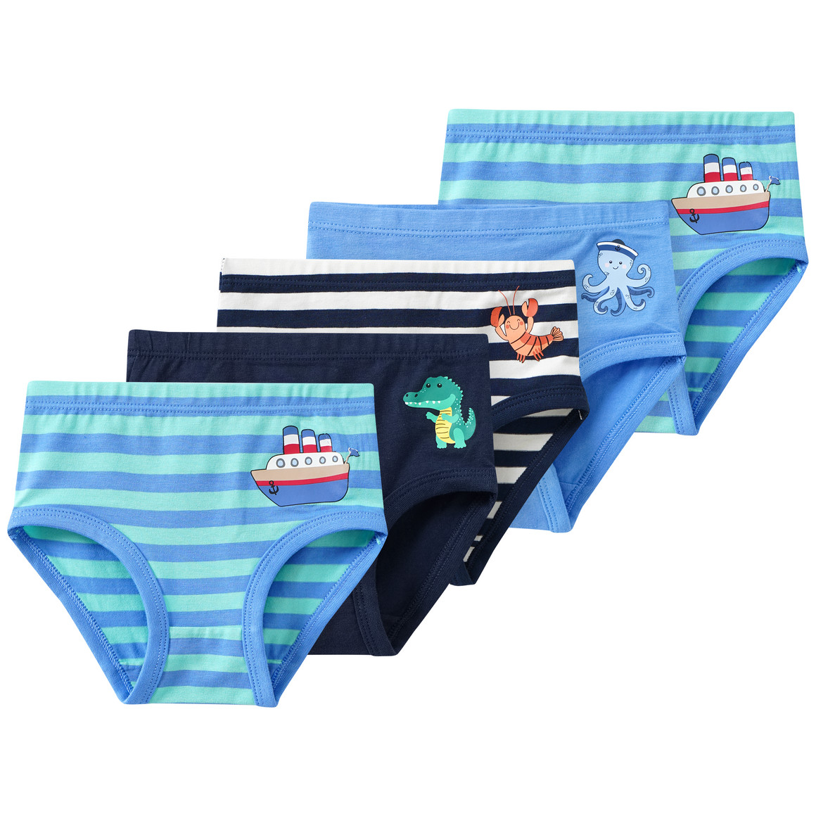 5 Jungen Slips mit Print