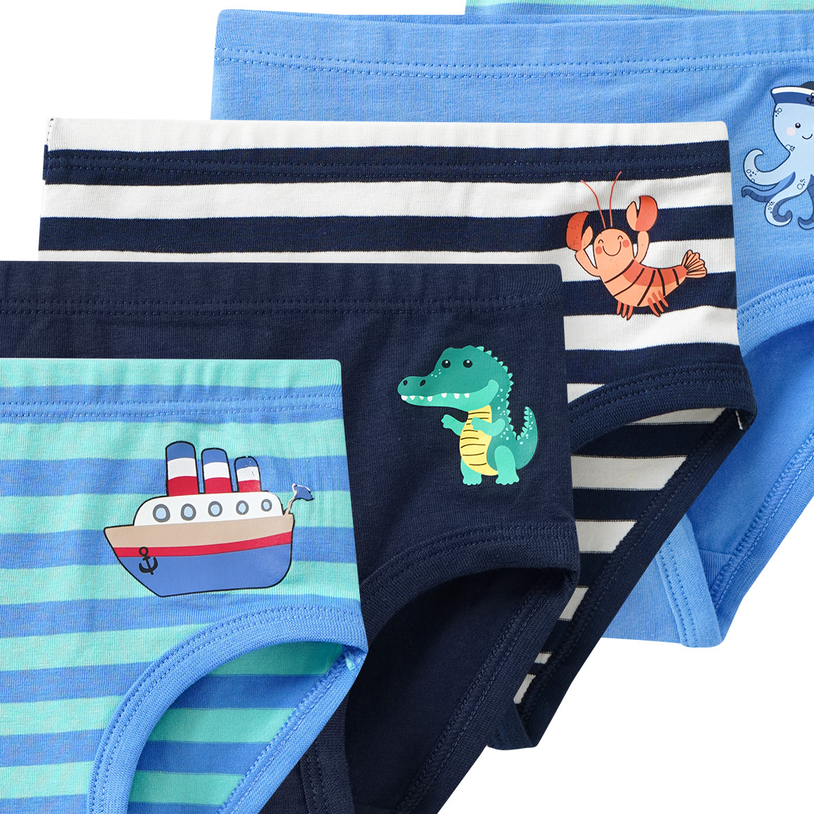 5 Jungen Slips mit Print