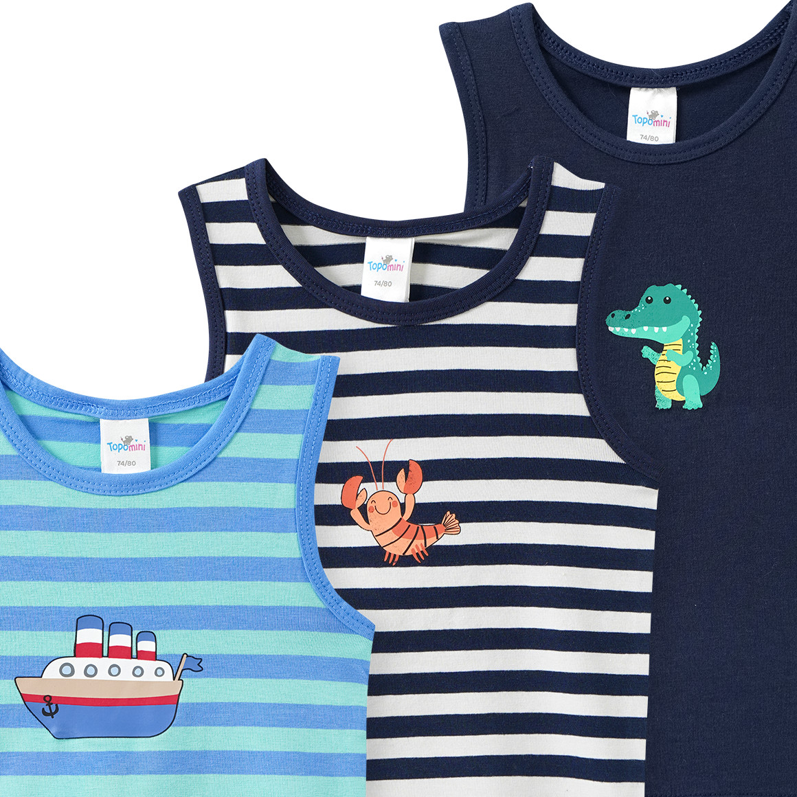 3 Baby Unterhemden mit Print